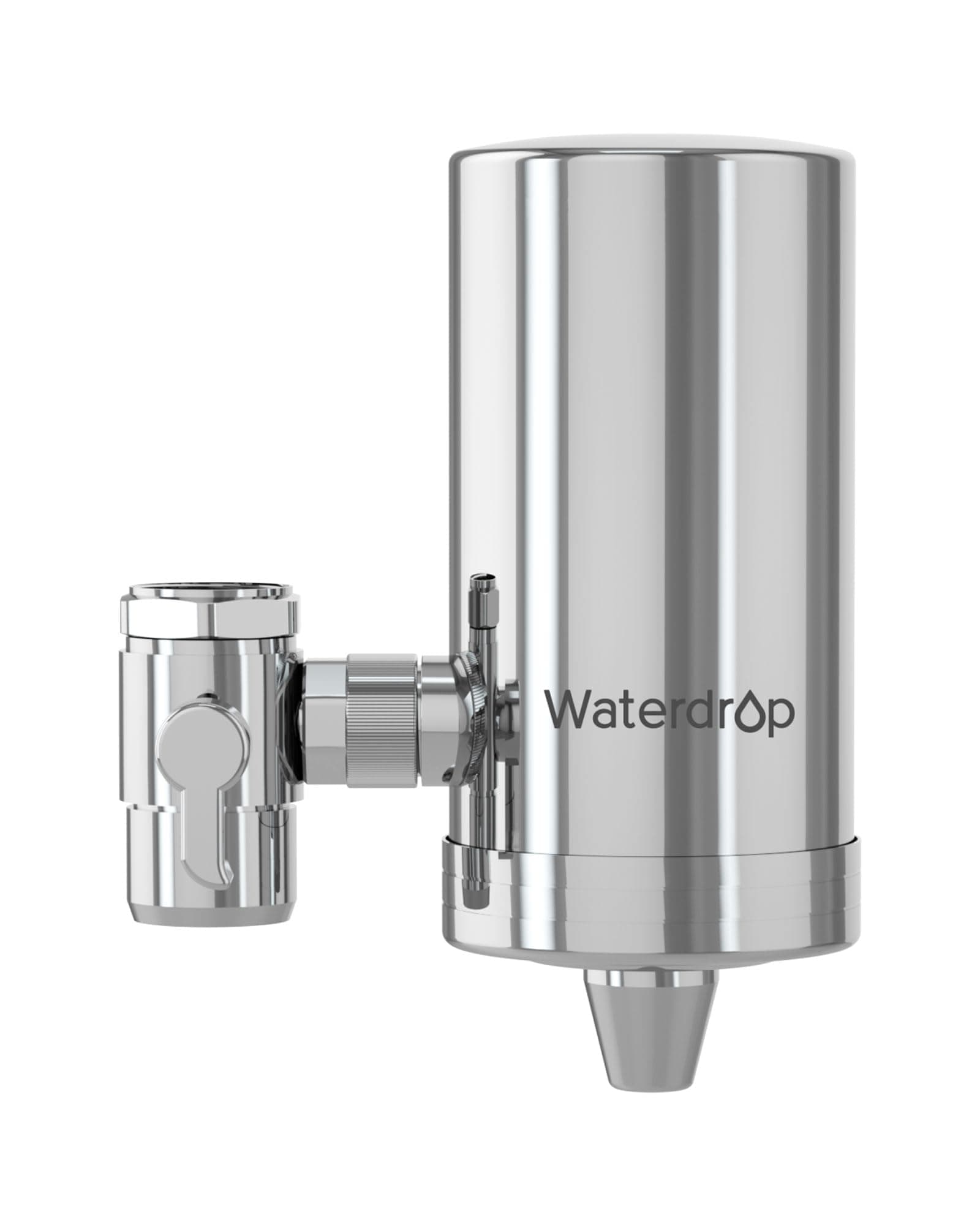 Waterdrop WD-FC-06 Wasserfilter Wasserhahn aus Rostfreiem Stahl, Kohleblock Wasserfiltersystem, Leitungswasserfilter, Entfernt Chlor, Schwermetalle und Schlechten Geschmack (1 Filter Enthalten)