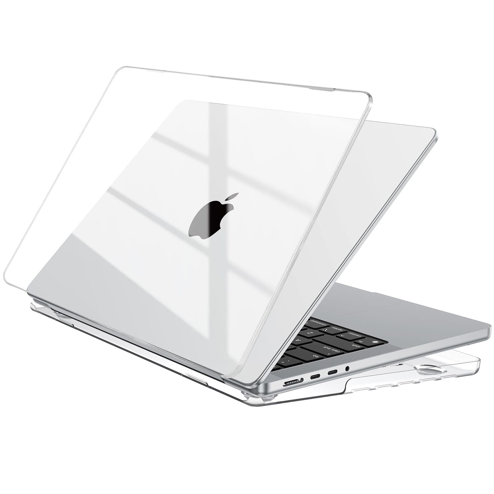 EooCoo Cover compatibile con MacBook Pro 14 Pollici 2026 2025-2023 2021 M5 A3434 M4 A3112 A3185 A3401 M3 A2918 A2992 M2 A2779 M1 A2442 Pro/Max, Custodia Rigido Liscia Lucida - Cristallo Trasparente