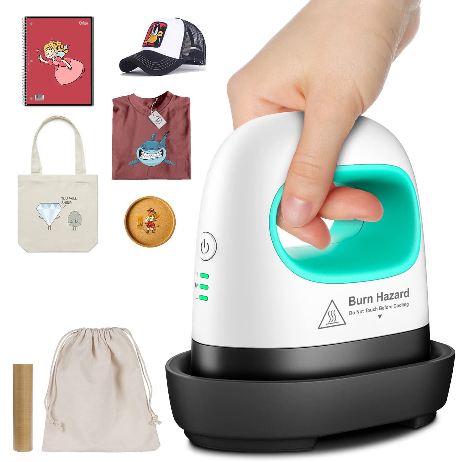 Mefine Prensa de Transferencia Mini Prensado de Calor, Máquina de Prensa Caliente pequeña HTV Portátil Easy Press Mini DIY para Ropa, Zapatos, Sombreros, Máquina de Transferencia de Calor