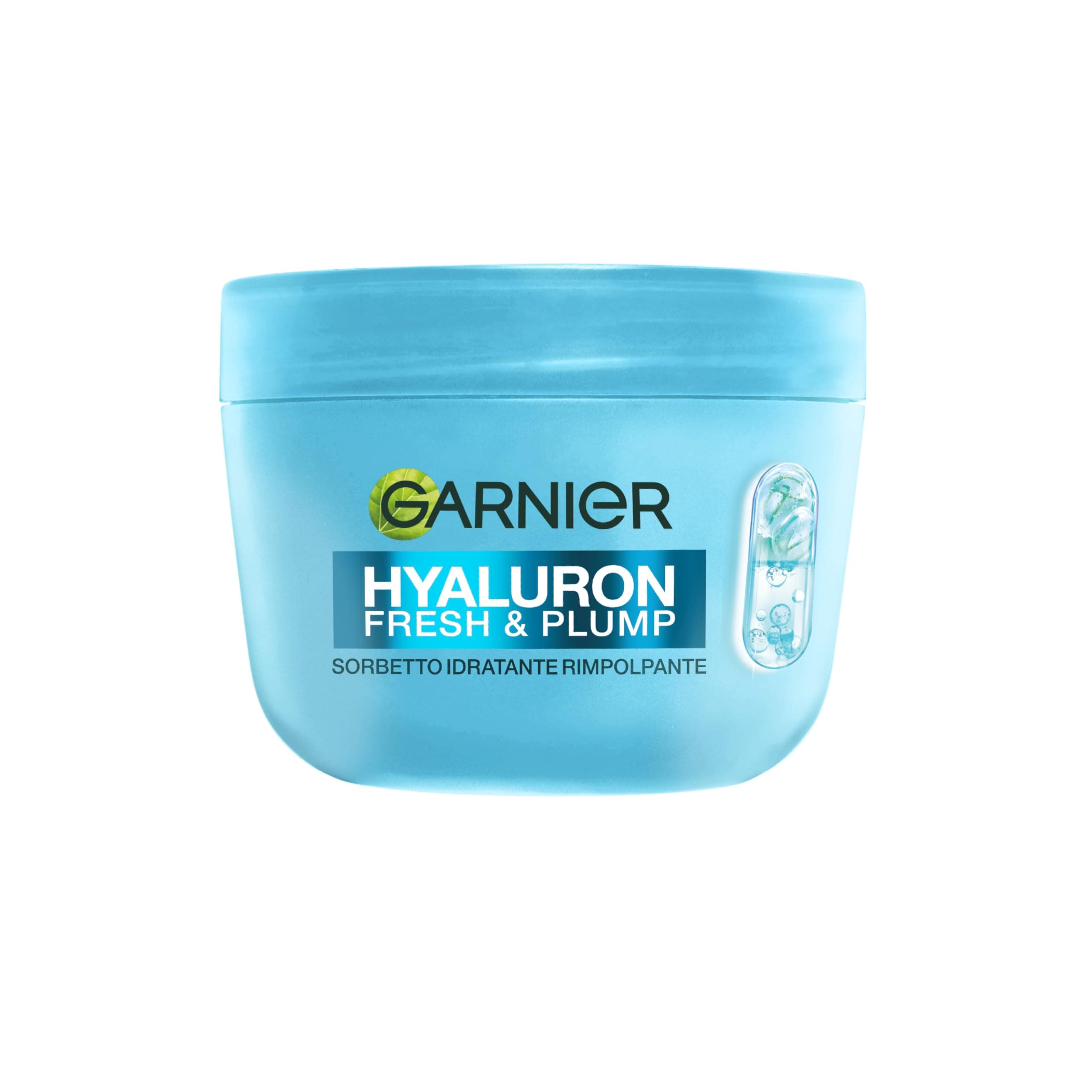 Garnier Hyaluron Fresh and Plump, Crema Sorbetto Idratante Rimpolpante, Texture Fresca e Ultra Leggera, Con Niacinamide e Acido Ialuronico, Formula Vegana, 85 ml