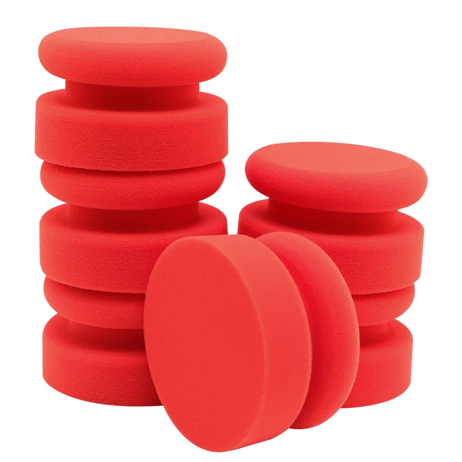 Auto Profi Handpolierschwamm, SPTA 6Pcs Auto Schaum Applicator Pads, 6Pcs runde Form Seite drücken Hand Polierschwamm Pads Kit zum Wachsen Polieren Farbe Keramik Glas Reinigung