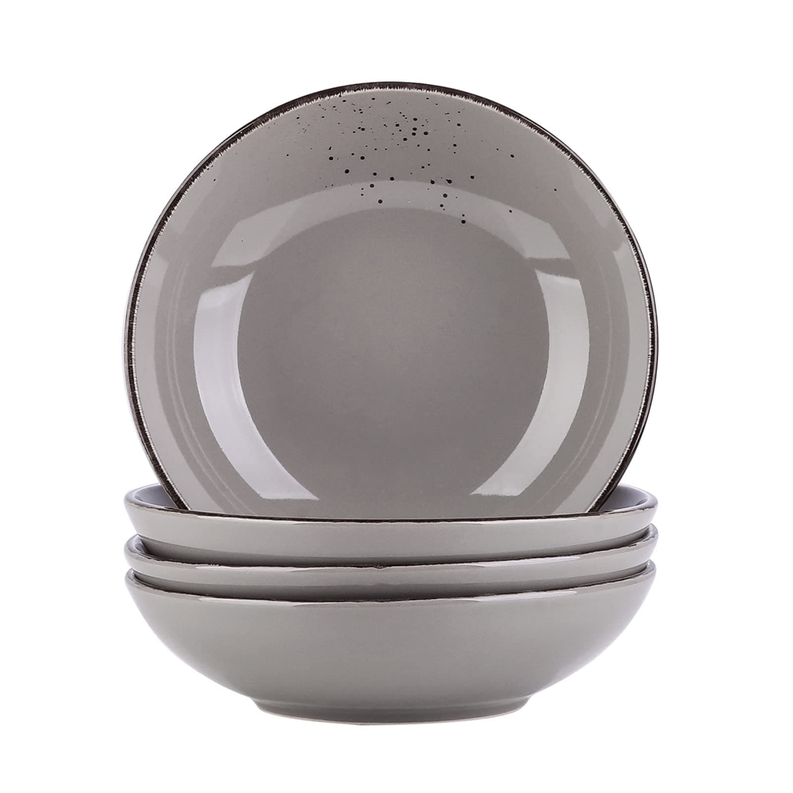 vancasso Suppenteller, Navia 4 teilig Tiefteller bunt aus Steingut, Ø 20 cm, Geschirr Tellerset Suppenschalen