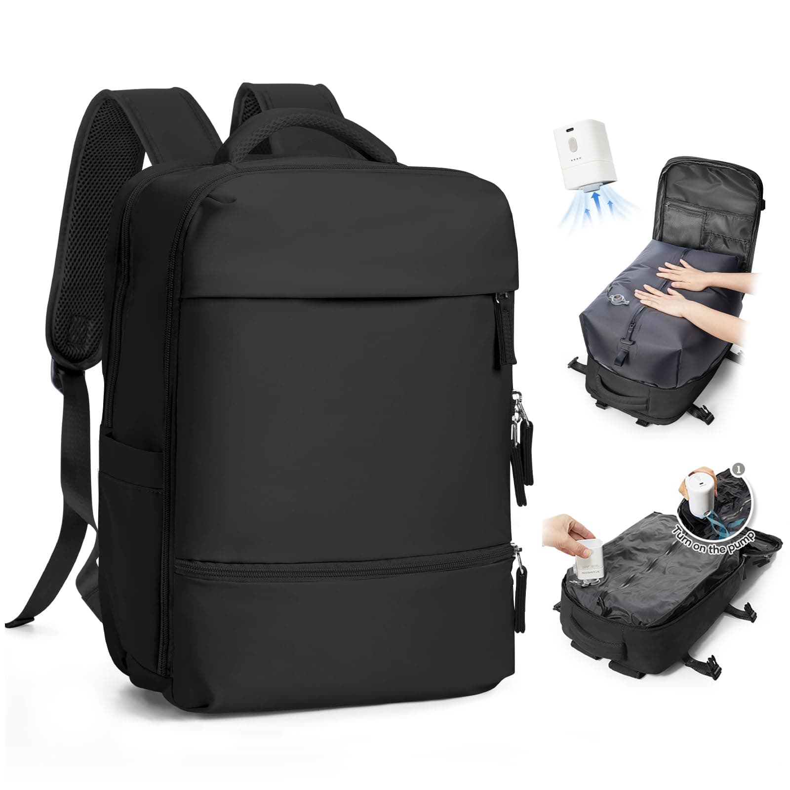 SZLX Mochila De Vacío Equipaje De Mano Mujeres, Mochila Airbag Con Sistema De Vacío Para Viajes, Ryanair Mochila De Viaje Tamaño Cabina Con Bomba Impermeable Maleta De Vacío Para Hombres