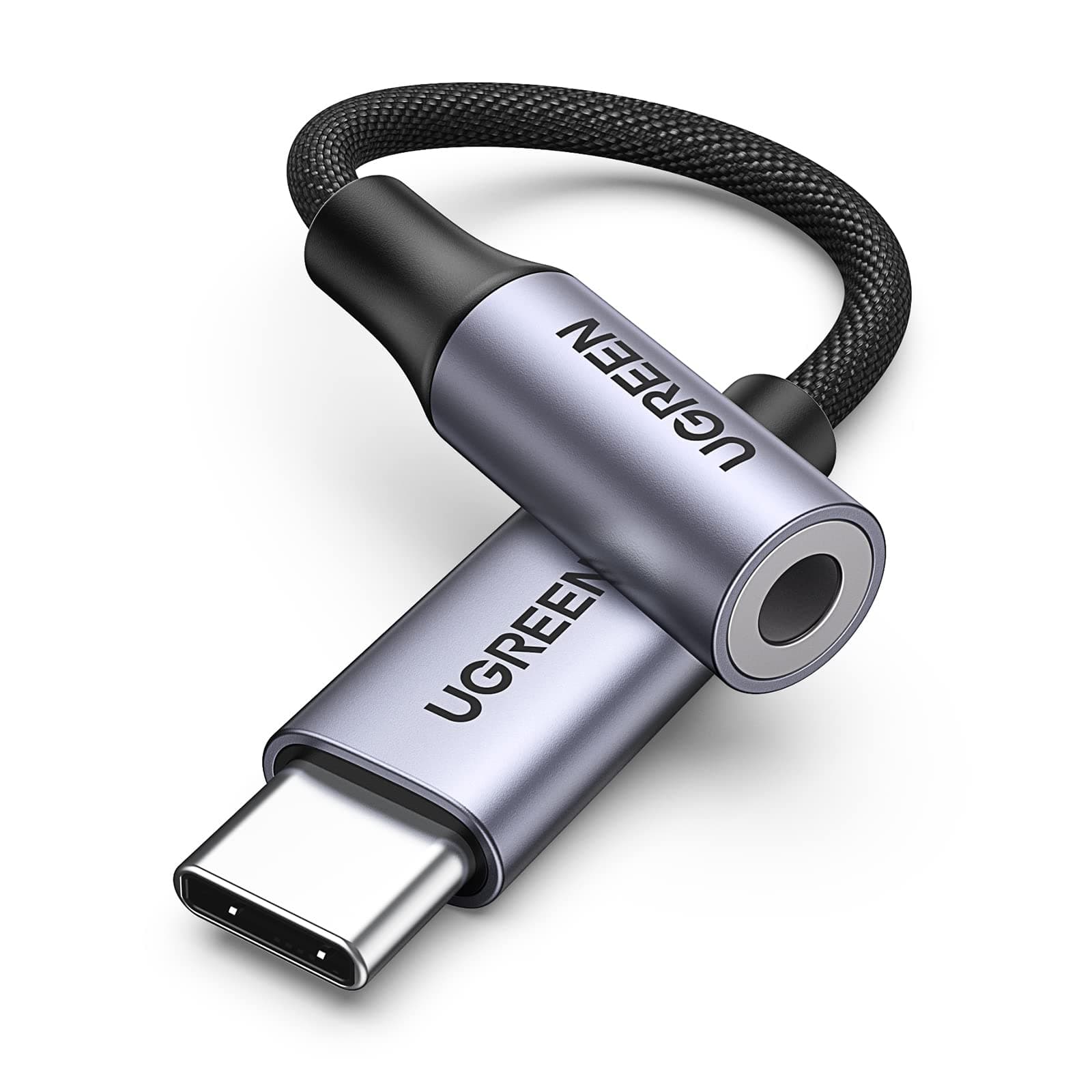 UGREEN USB C Klinke Adapter Aux USB C auf 3.5mm Kopfhörer Adapter mit DAC Chip kompatibel mit iphone17/17 air/17pro/17pro max, Galaxy S 25 Serie, iPad, P60/50/40/Mate 30 (Grau)