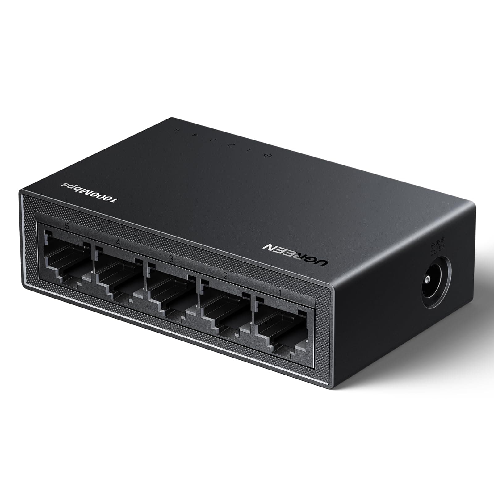 UGREEN LAN Switch 5-Port Netzwerk Switch Gigabit Switch automatische Geschwindigkeit von 10/100/1000Mbps, Duplexanpassung, Plug-und-Play, Ethernet Switch für TV/Laptop/Switch/Router/Monitor