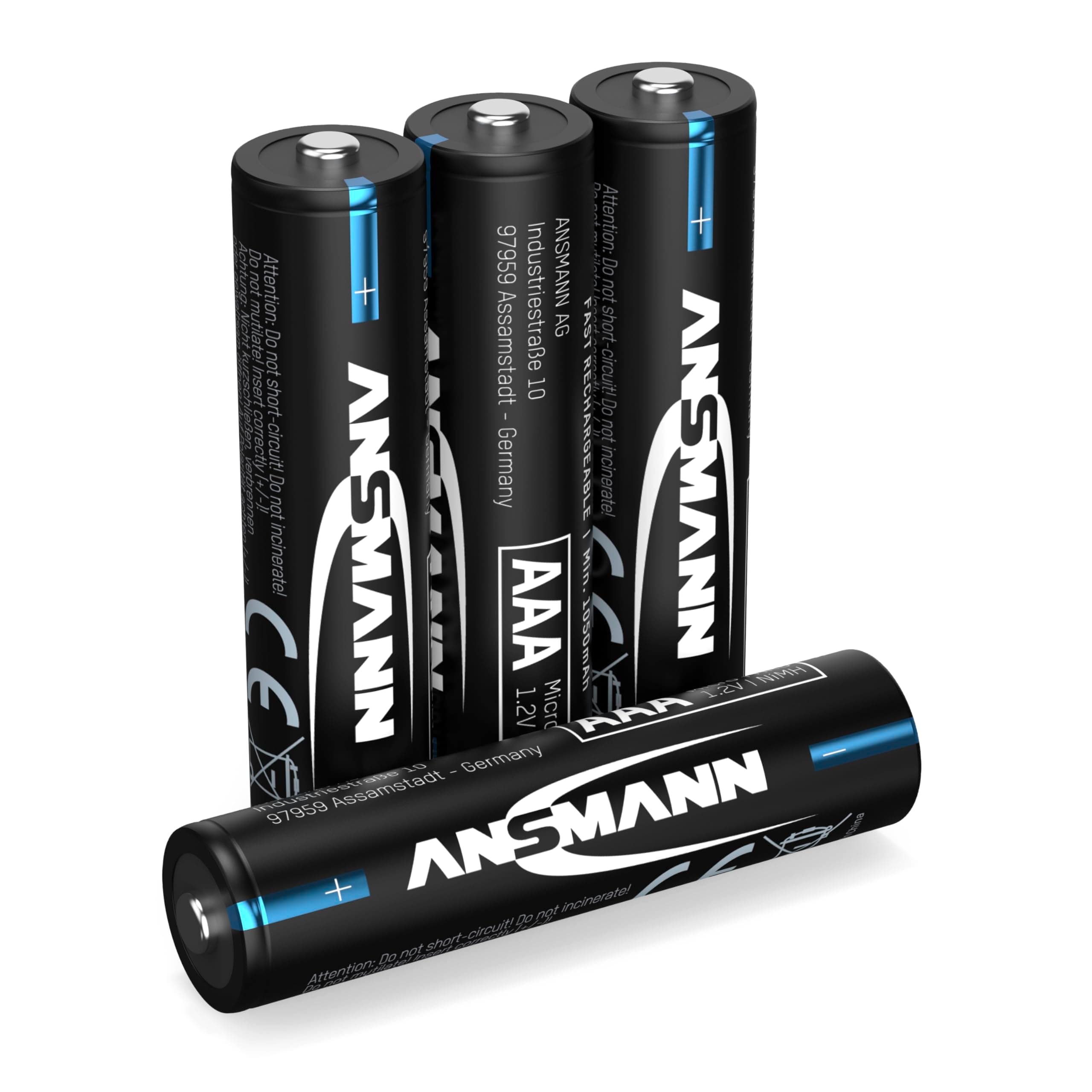 ANSMANN Telefon Akku Micro AAA LR03 800mAh 1,2V NiMH, 4 Stück, wiederaufladbar, ideal für DECT Phone, Schnurlostelefon, Babyphone, Ersatzakku