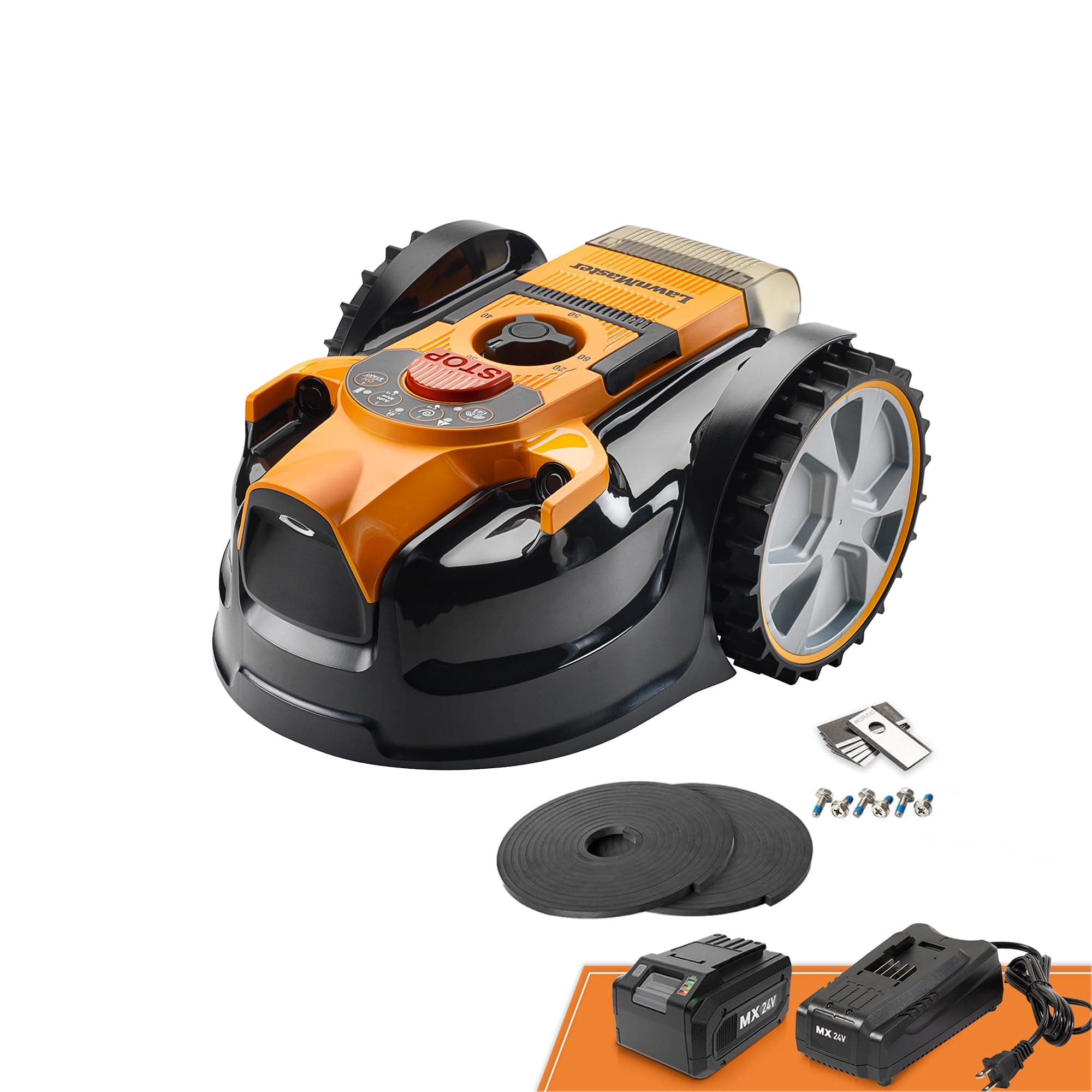 Lawnmaster OcuMow®16 Robot Tondeuse sans Fil pour Tondeuse à Gazon autopropulsée jusqu'à 200 ㎡, évite Les Obstacles, sans câble de limitation VBRM16 Plus