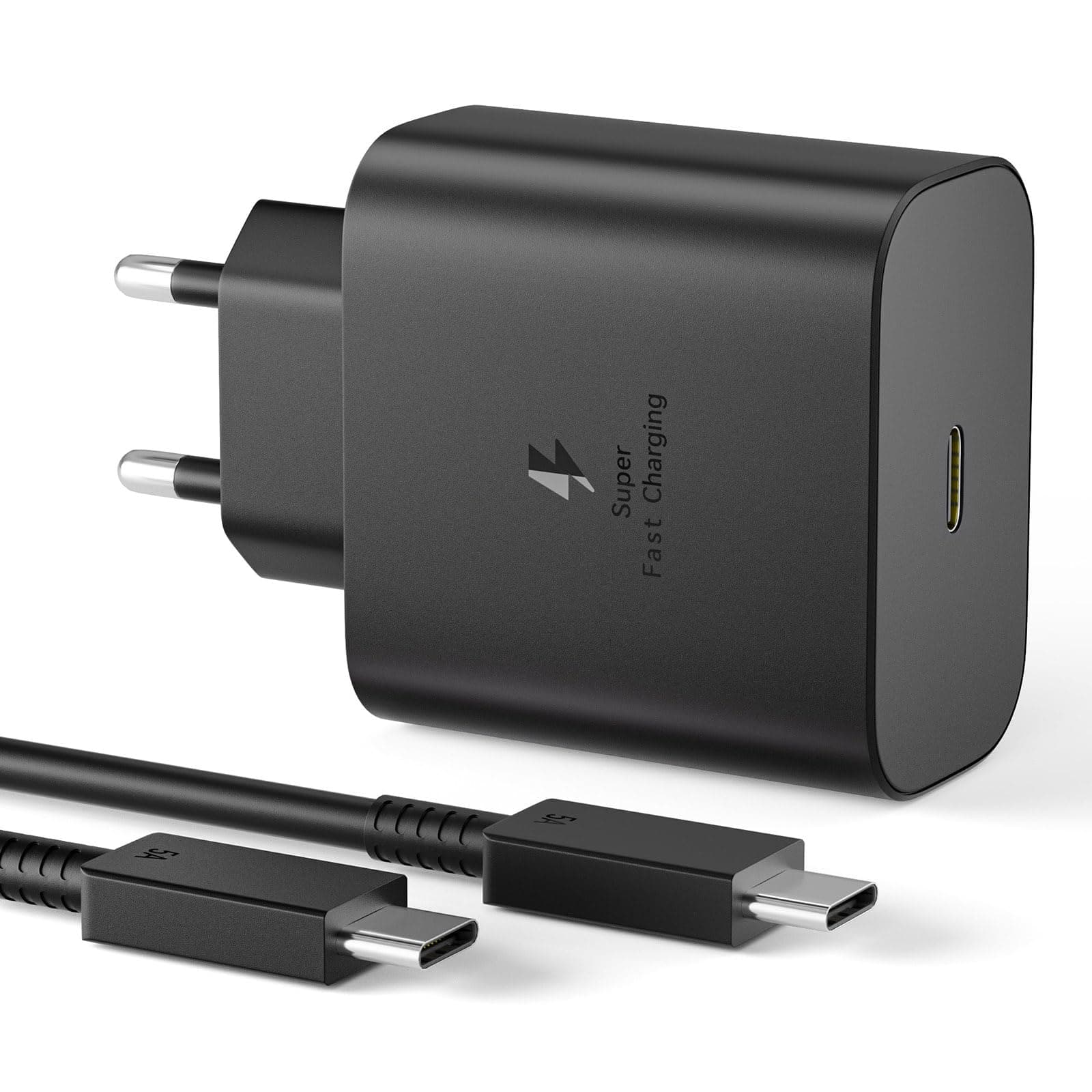 Caricabatterie 45W, Caricatore USB C Rapido per Samsung Galaxy S25 S24 S23 S23+ /S23 Ultra/S22/S21/S20/Note20/A73/A53/S10 con 1.5M Cavo, USB C Caricatore Tipo C Spina Ricarica Adattatore