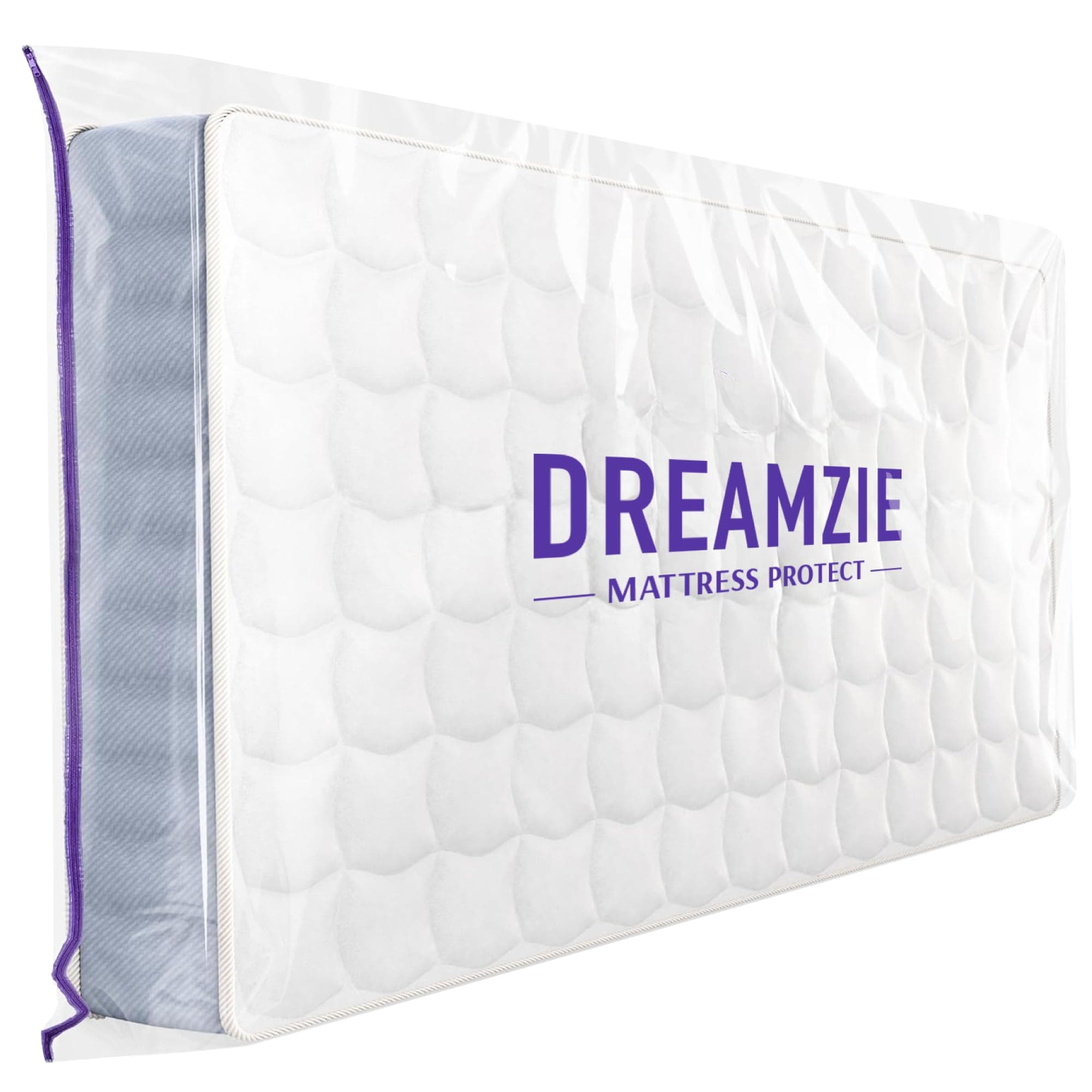 Dreamzie Housse Protection Matelas Demenagement et Stockage avec Fermeture Éclair (Epaisseur 30 cm) en Plastique - Sac de Stockage, Rangement Déménagement - Résistant - Housse Matelas 160x200 cm