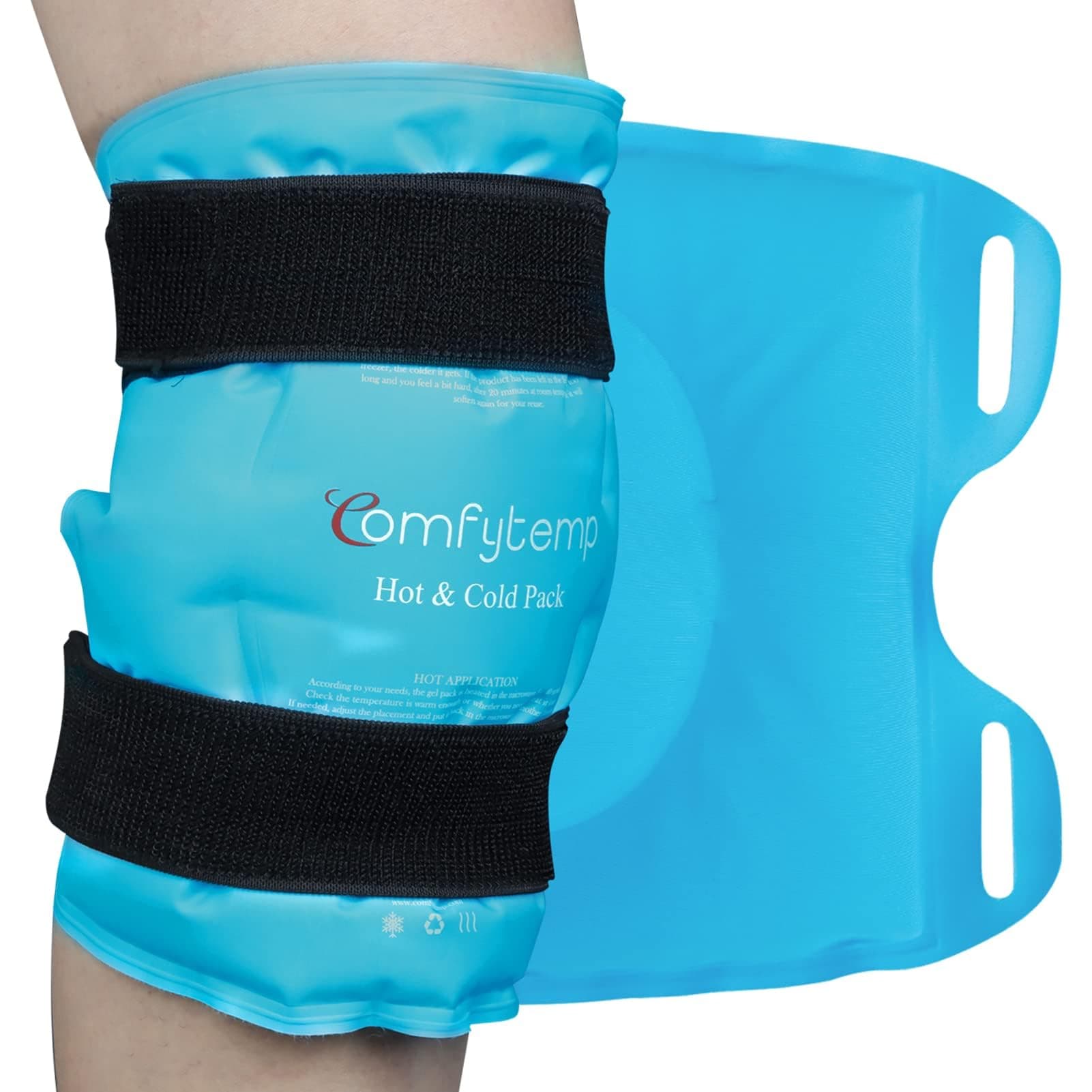 Comfytemp Poche de Glace pour Genou Réutilisable, Thérapie par le Chaud et le Froid pour la Chirurgie de Remplacement du Genoux, pour Soulager la Douleur, Blessure, Gonflement, Entorses, Ecchymoses