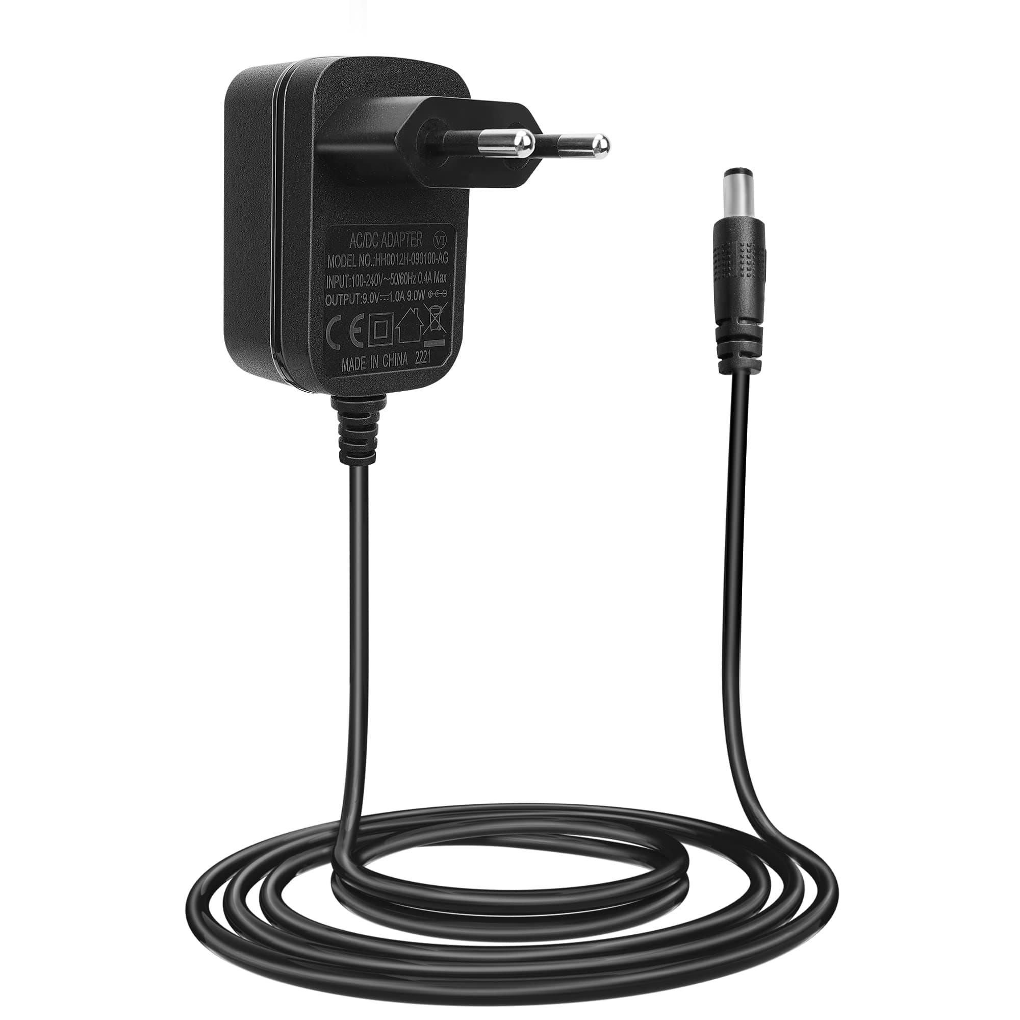 Alimentatore per Pedaliere Chitarra 9V 1A，Centro Negativo Manicotto Positivo, Caricabatterie Adattatore di Alimentazione One Spot per Pedali per Effetti Chitarra Stompbox, Alcune Tastiere Elettroniche