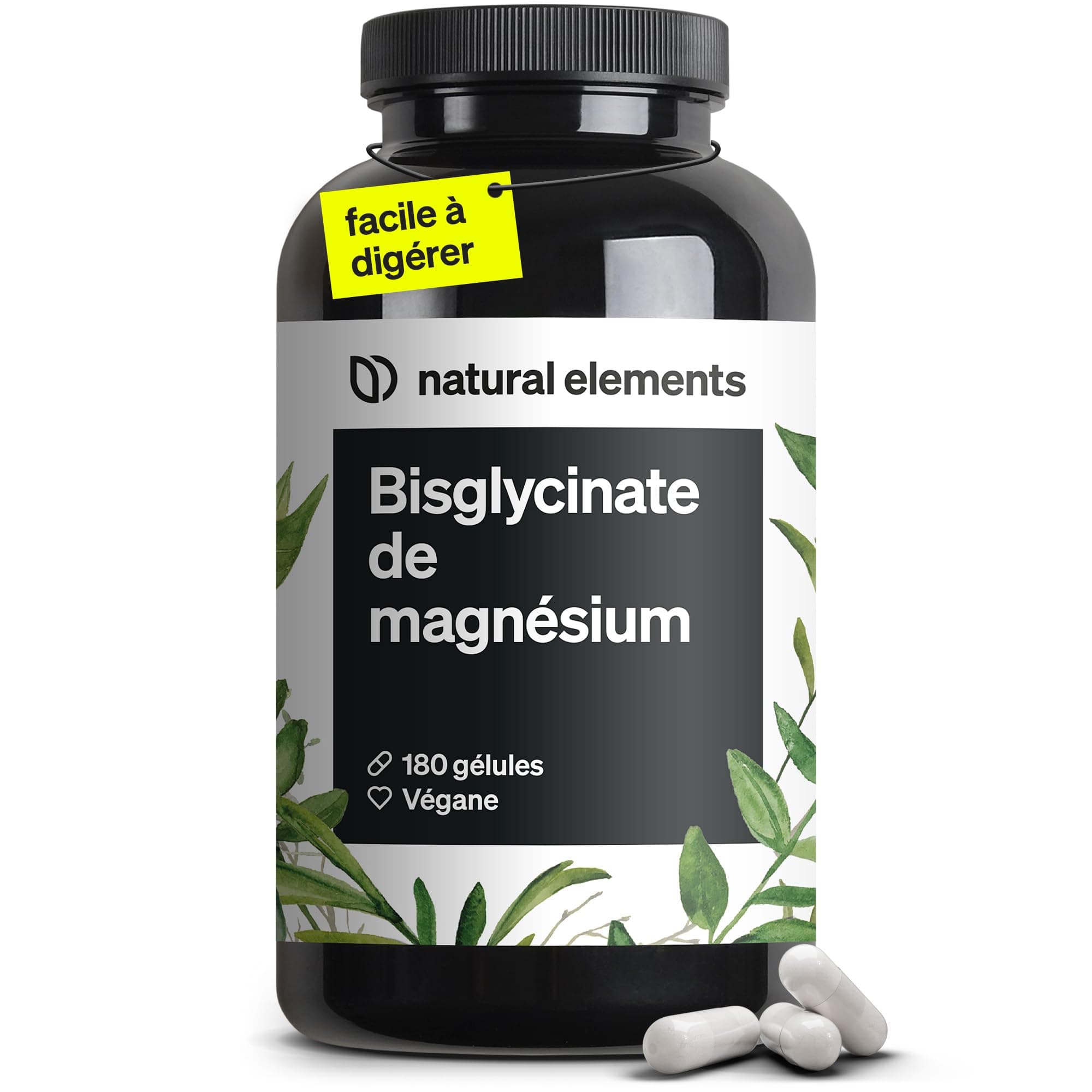 Magnésium Bisglycinate – 300 mg de magnésium élémentaire/dose journalière – 180 gélules, 2 mois d'approvisionnement – doux sur l’estomac, vegan, hautement dosé