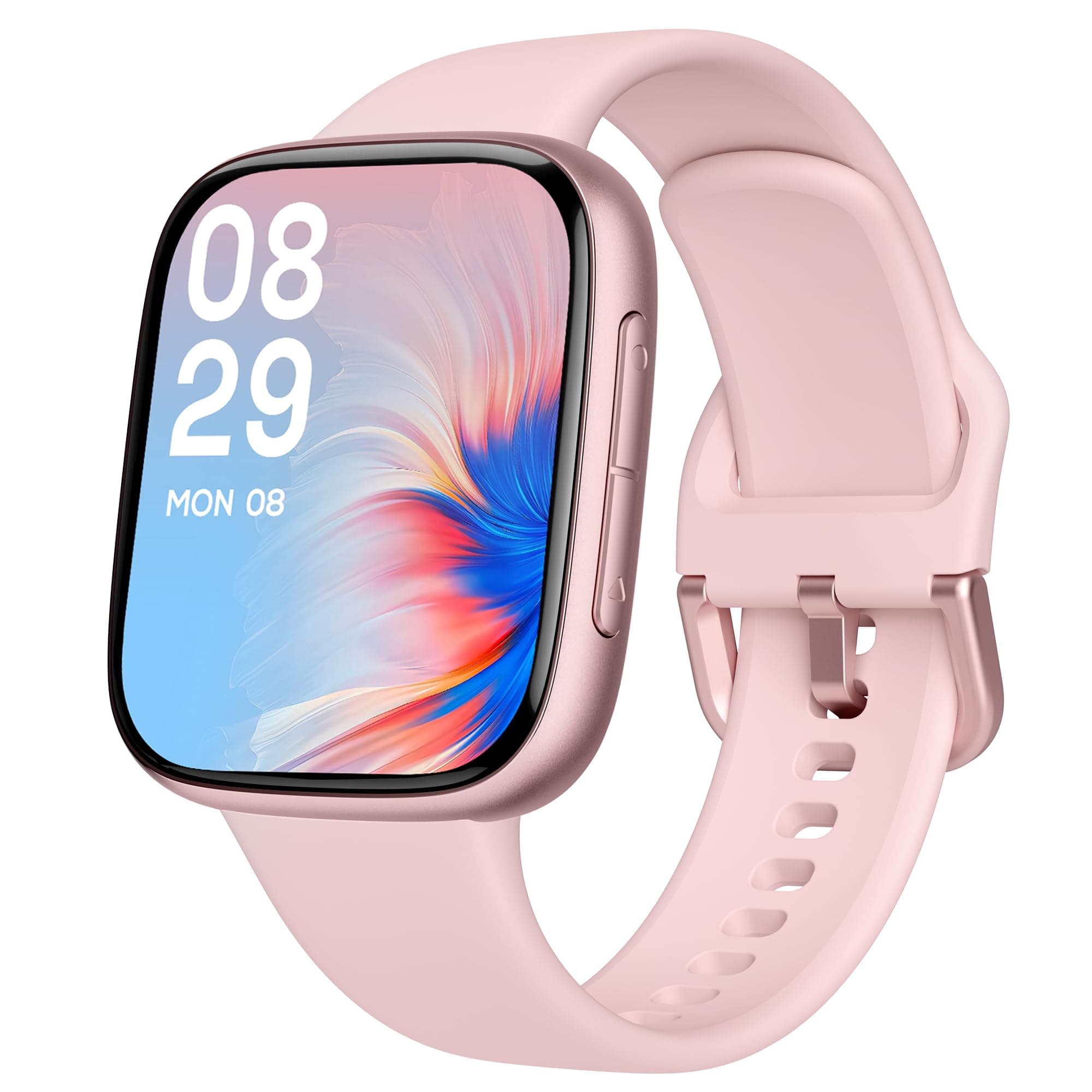 antfit Reloj Inteligente Mujer, Smartwatch con Pantalla AMOLED, Resistente al Agua 3ATM para Natación, Llamadas Entrantes/Salientes, Reloj Deportivo con Ritmo Cardíaco/Sueño/100 Deportes, Rosa