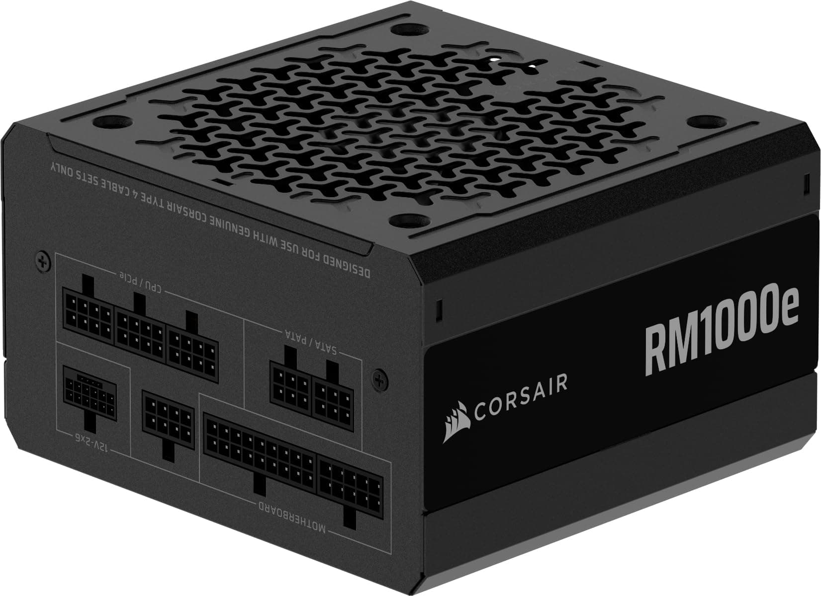 CORSAIR RM1000e (2025) Alimentation ATX entièrement modulaire et silencieuse avec câble 12V-2x6 - Compatible ATX 3.1 et PCIe 5.1, efficacité Cybenetics Gold, condensateurs évalués à 105°C - Noir