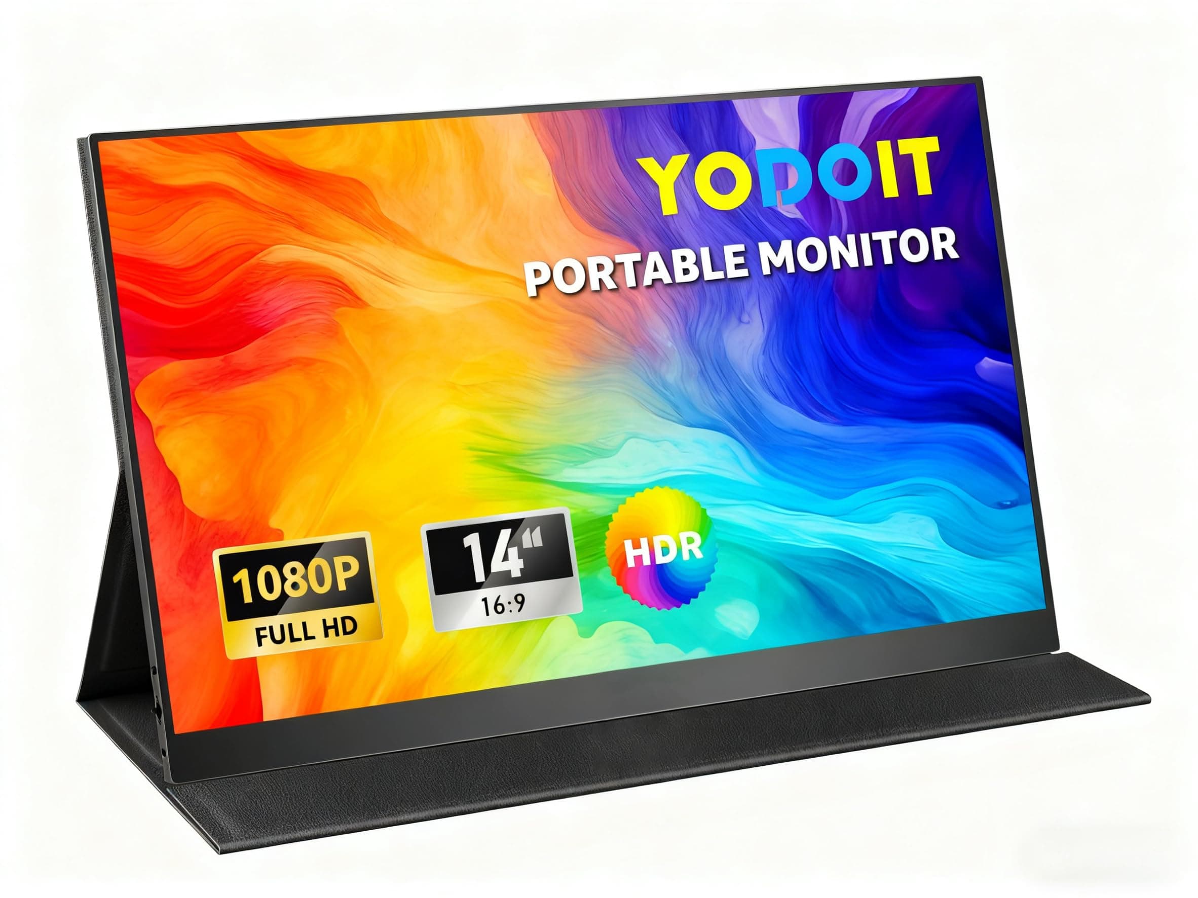 Yodoit 14 Pulgadas Monitor Portátil IPS FHD 1080P USB Type-C Pantalla de Computadora, HDR con HDMI/USB C para MacBook PC Xbox PS4/5 Nintendo Switch Teléfono