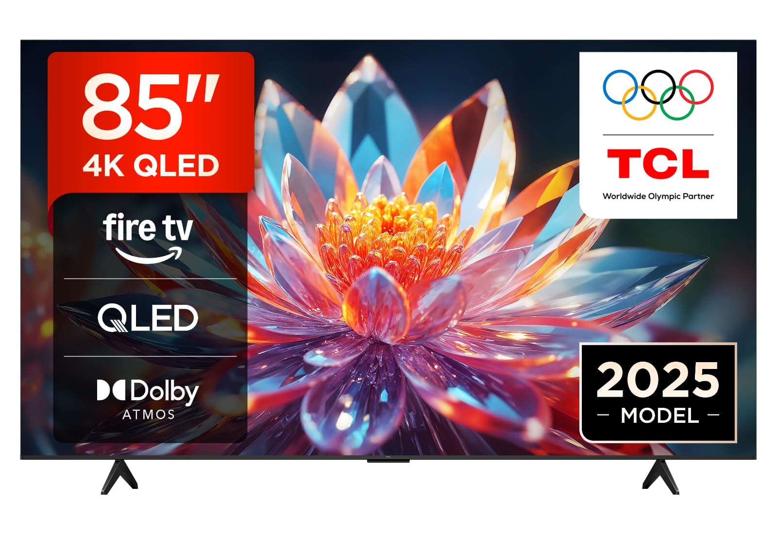 TCL 85T6C 85 Zoll QLED Fernseher, 4K UHD Fire TV, HDR10+, Dolby Vision & Atmos, Smart TV mit Sprachsteuerung mit Alexa, Google Cast & AirPlay 2, Onkyo 2.1 Sound, HDMI 2.1, ALLM