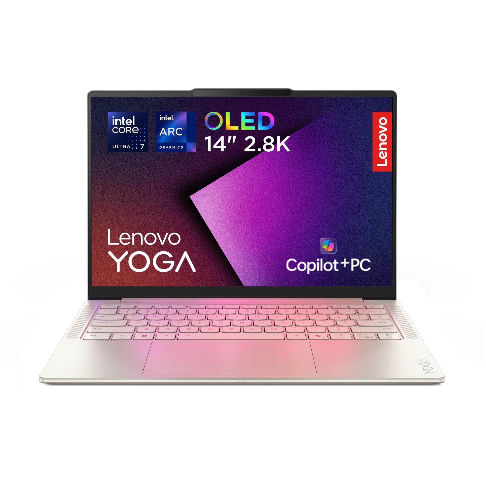 Lenovo Yoga Slim 7 Gen 10 – Ordenador Portátil IA Aura Edition - 14''OLED 2.8K (Intel Core Ultra 7 258V, Intel AI Boost 47 Tops, 32GB RAM, 1TB SSD, Win11 Home, Copilot+ PC) QWERTY Español, Seashell