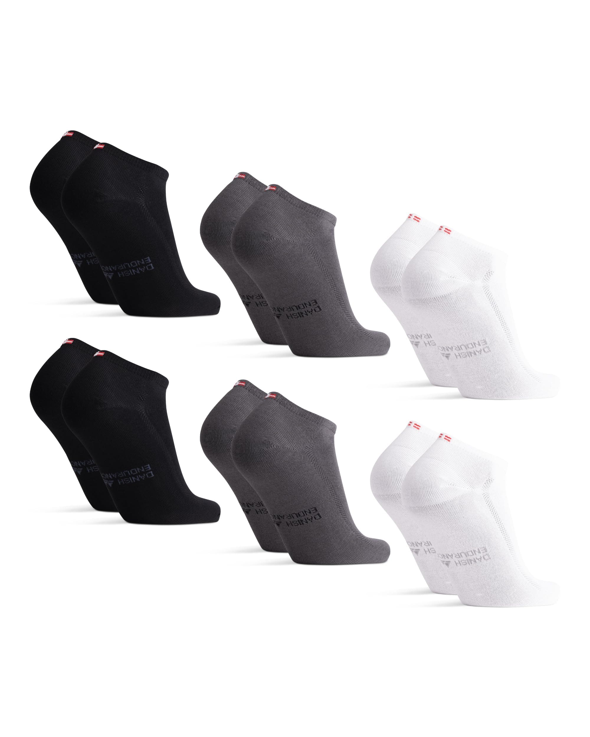 DANISH ENDURANCE Calcetines Tobilleros en Bambú, Calcetines Cortos Transpirables, Extra Suaves, 6 Pack