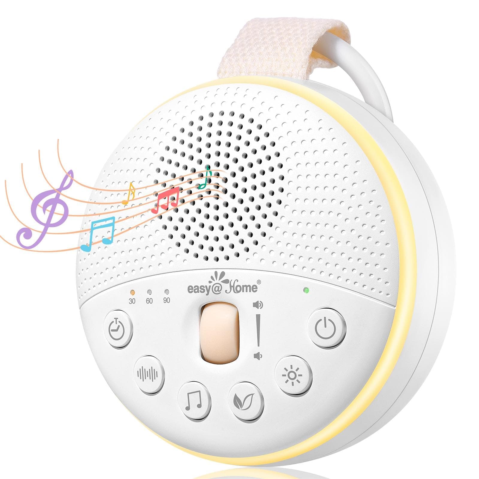 Aggiornato Rumori Bianchi per Neonato Portatile: Easy@Home 34 Suoni Rumore Bianco con Luce Notturna a 3 Modalità, White Noise Machine per Dormire, Viaggi, Asili Nido, USB Ricaricabile, Timer