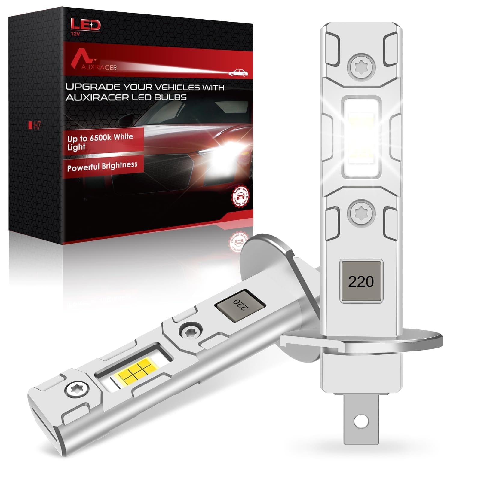 H1 LED, Ampoule H1 LED 32000LM 500% Luminosité, Ampoule H1 LED De Phares Voiture Automobile Format Mini 1:1, 6500K Blanc Froid, Plug and Play,Kits universels d'ampoule Pour Voiture Ou Moto, Pack De 2