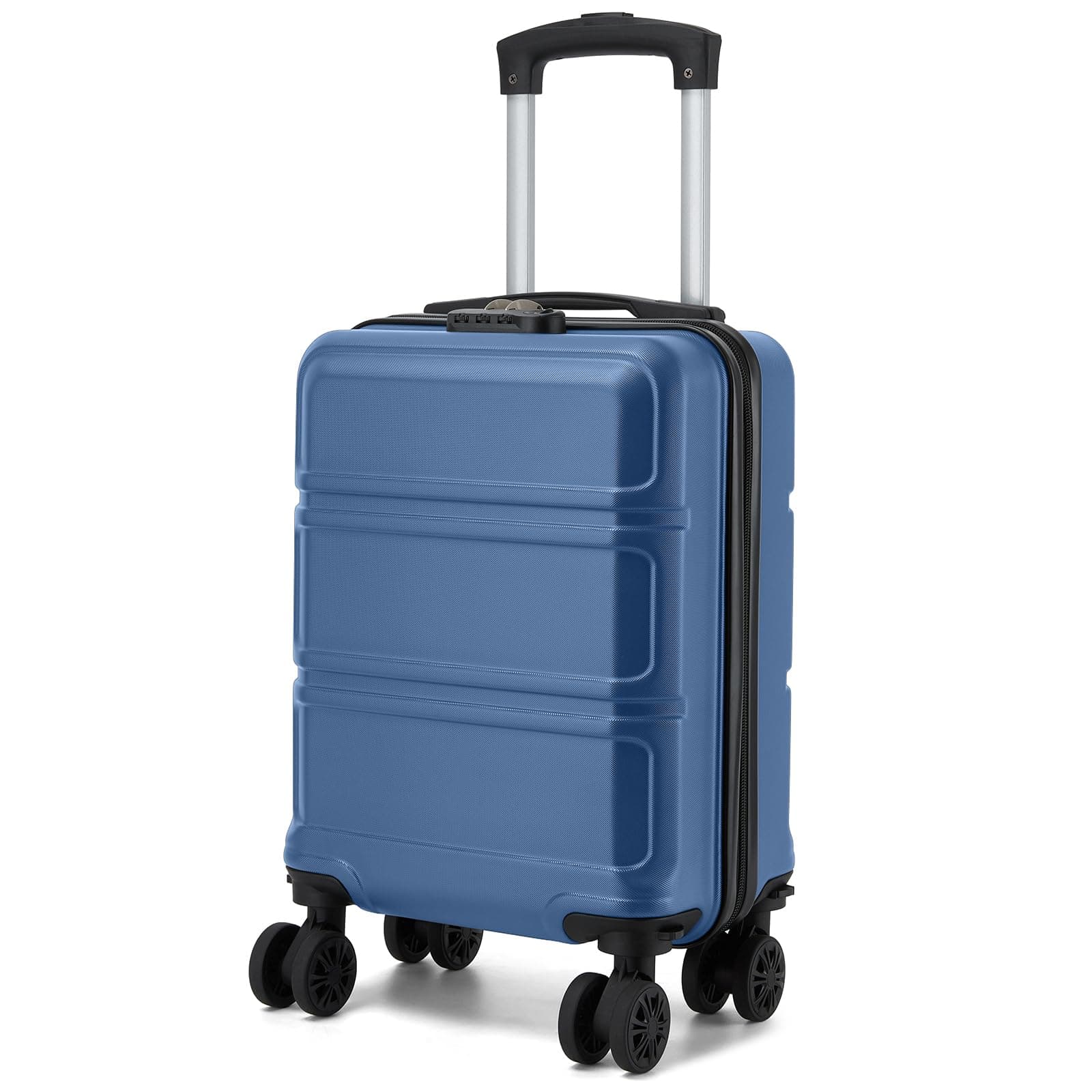 Kono Maleta Cabina 40x30x20 cm con Ruedas Desmontables - ABS+PC para Equipaje de Mano, Cumple con Ryanair, Vueling e Iberia Express (Azul Marino)