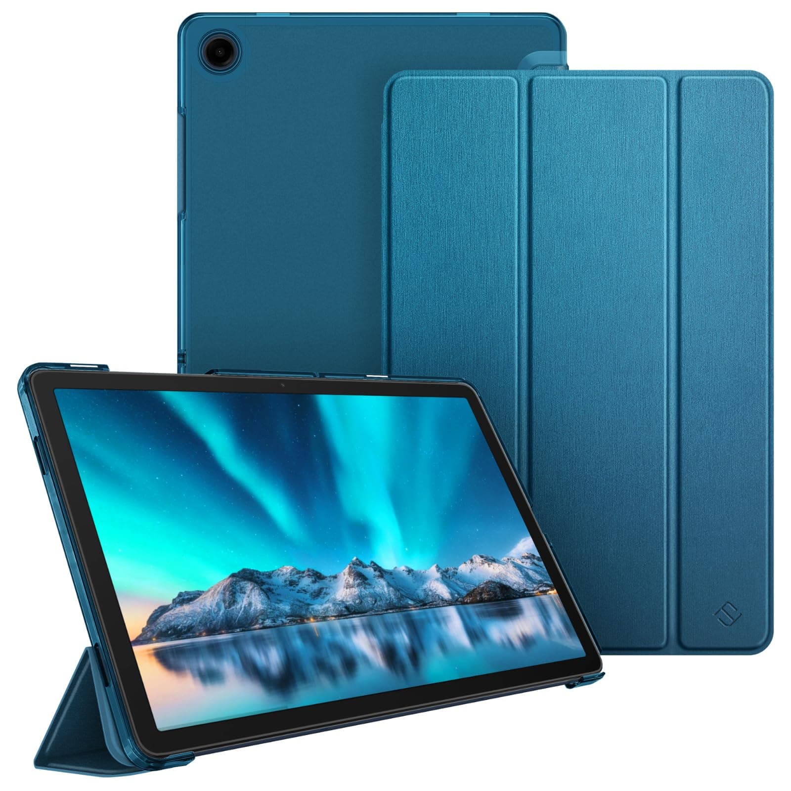 Fintie Hülle für Samsung Galaxy Tab A11+ Plus 11" 2025 / Tab A9+ Plus 11 Zoll 2023 Tablet, Ultradünn Schutzhülle mit Translucent Rückseite Cover, Pfauenblau