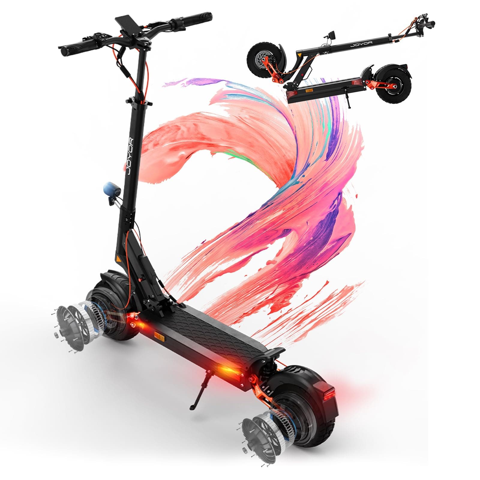 Trottinette Électrique Adulte, Batterie 60V/48 13/18Ah,Moteur 600/2000W,Trotinette Electrique Puissante Tout Terrain Ultra Legere Double Suspension,10 Pouces Scooter Électrique lectrique