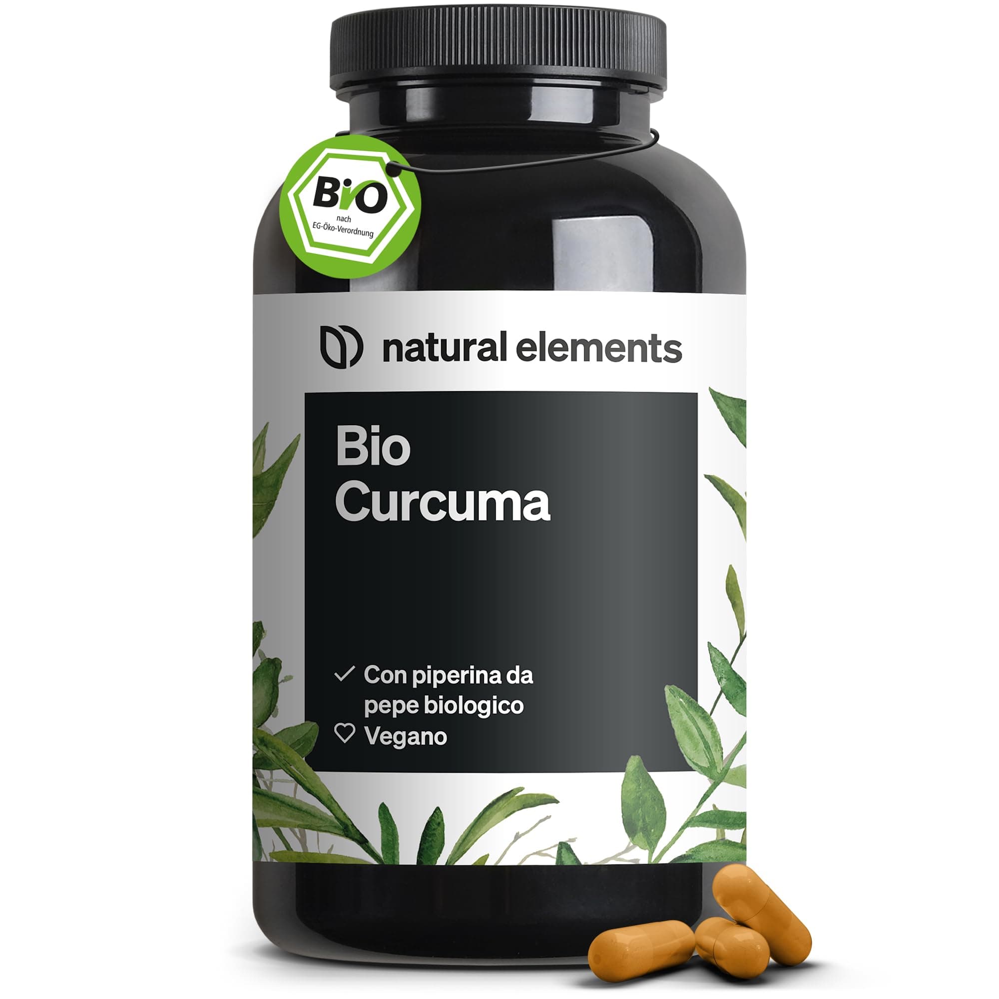 Curcuma e Piperina Plus – 240 capsule – 2.900mg di bio curcuma per dose giornaliera – con curcumina e pepe nero – ad alto dosaggio, vegana – prodotta e testata in laboratorio in Germania