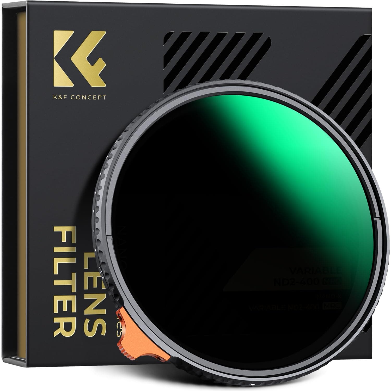 K&F CONCEPT Nano X-Serie ND Filter 105mm Variabler Graufilter ND2-400 (1-9 Stop) Vario ND Filter mit Filtertasche