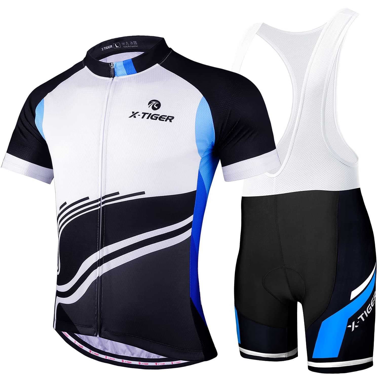 X-TIGER Ciclismo Uomo 5D Gel Salopette Pantaloncini Corti Imbottiti Set di Abbigliamento Ciclista