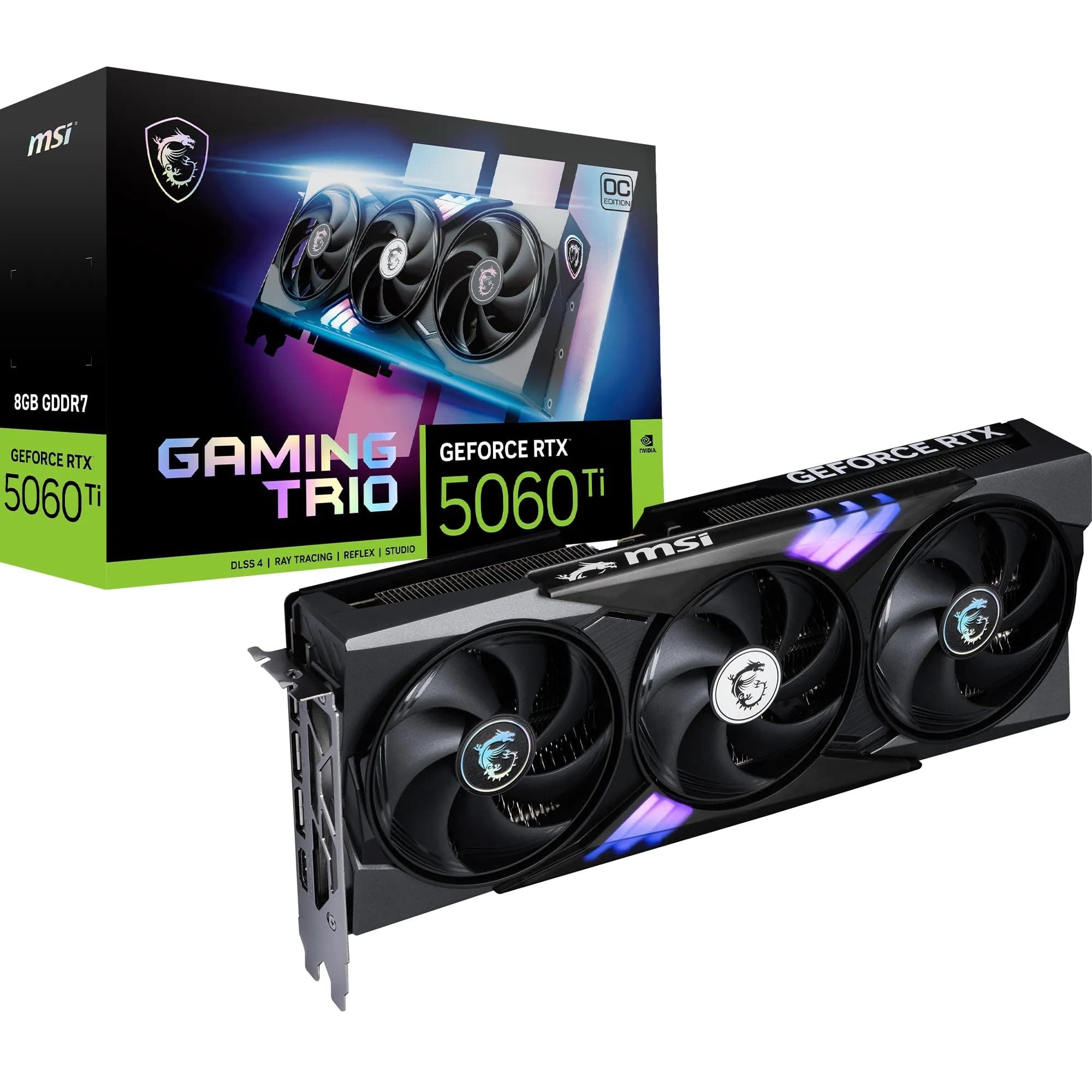 msi GeForce RTX 5060 Ti 8G GAMING TRIO OC – Scheda Video, 8GB GDDR7 28Gbps/128-bit, PCIe 5.0, raffreddamento TRI FROZR 4 con 3 × STORMFORCE FAN, RGB, HDMI 2.1b e DisplayPort 2.1b