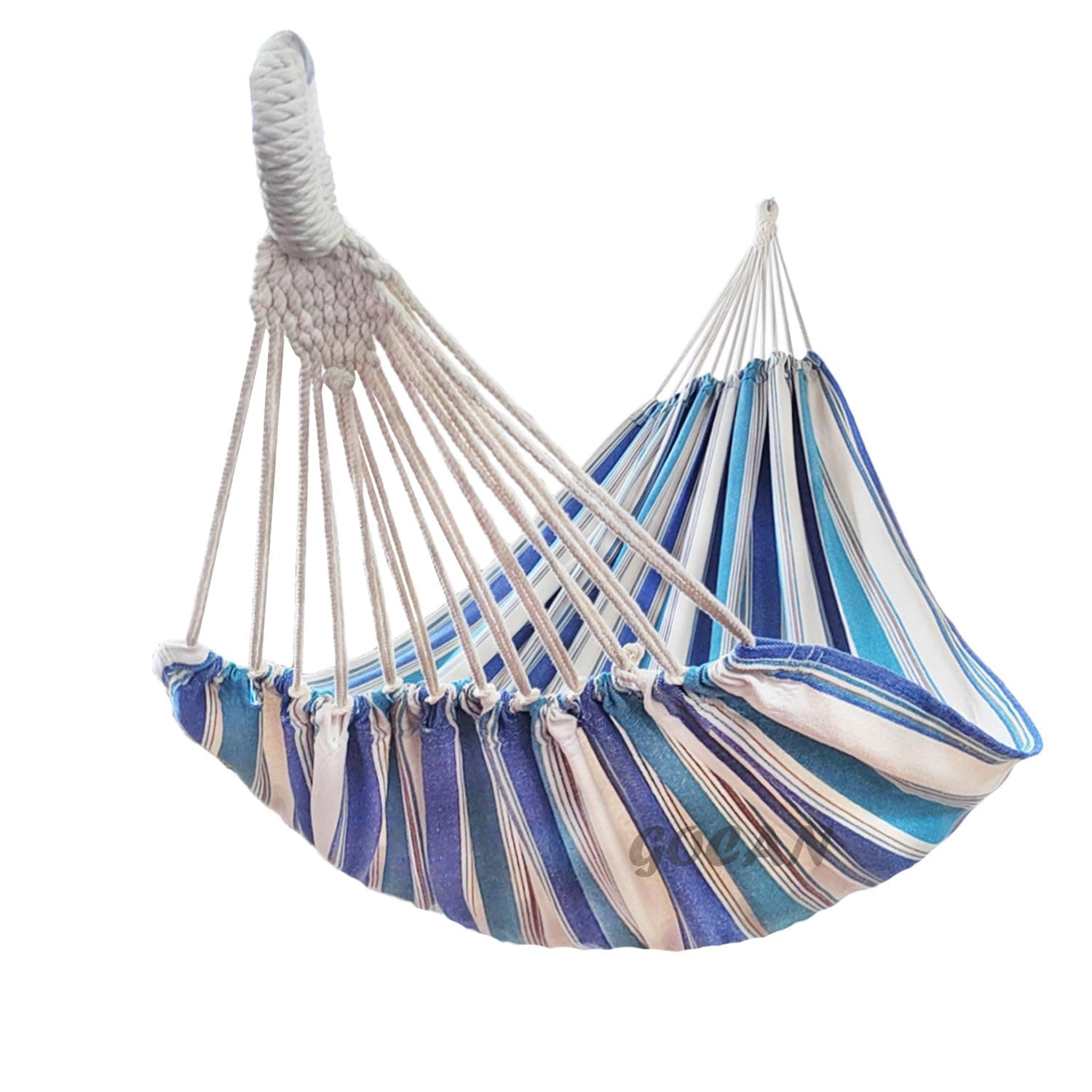 GOCAN Hamac double extra large pour 2 personnes, 330 x 150 cm, capacité de charge de 272,2 kg, en toile de coton pour terrasse, porche, jardin, cour, extérieur et intérieur, XXL