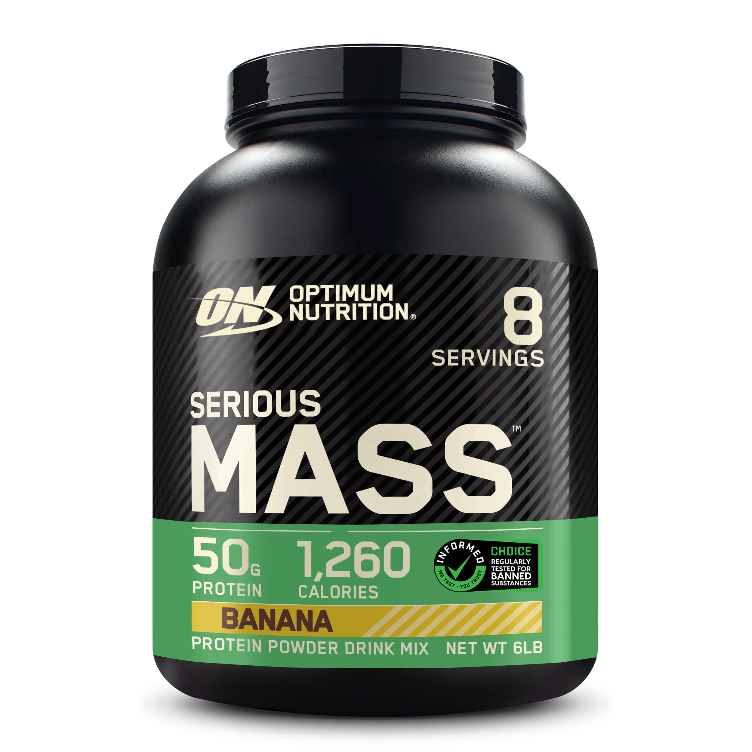 Optimum Nutrition Serious Mass Proteína para Ganar Peso, Sabor Plátano, 2.73kg, 8 Servicios