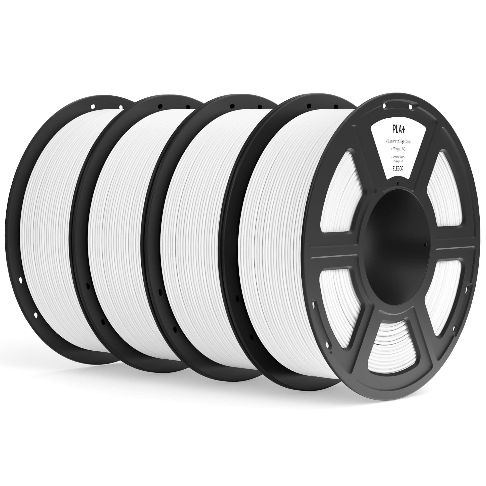ELEGOO Filamento PLA+ 1.75 4KG Blanco, Filamento PLA Plus para Impresora 3D, Precisión Dimensional +/- 0.02mm, Carrete Filamento 3D, para Mayoría Impresoras 3D