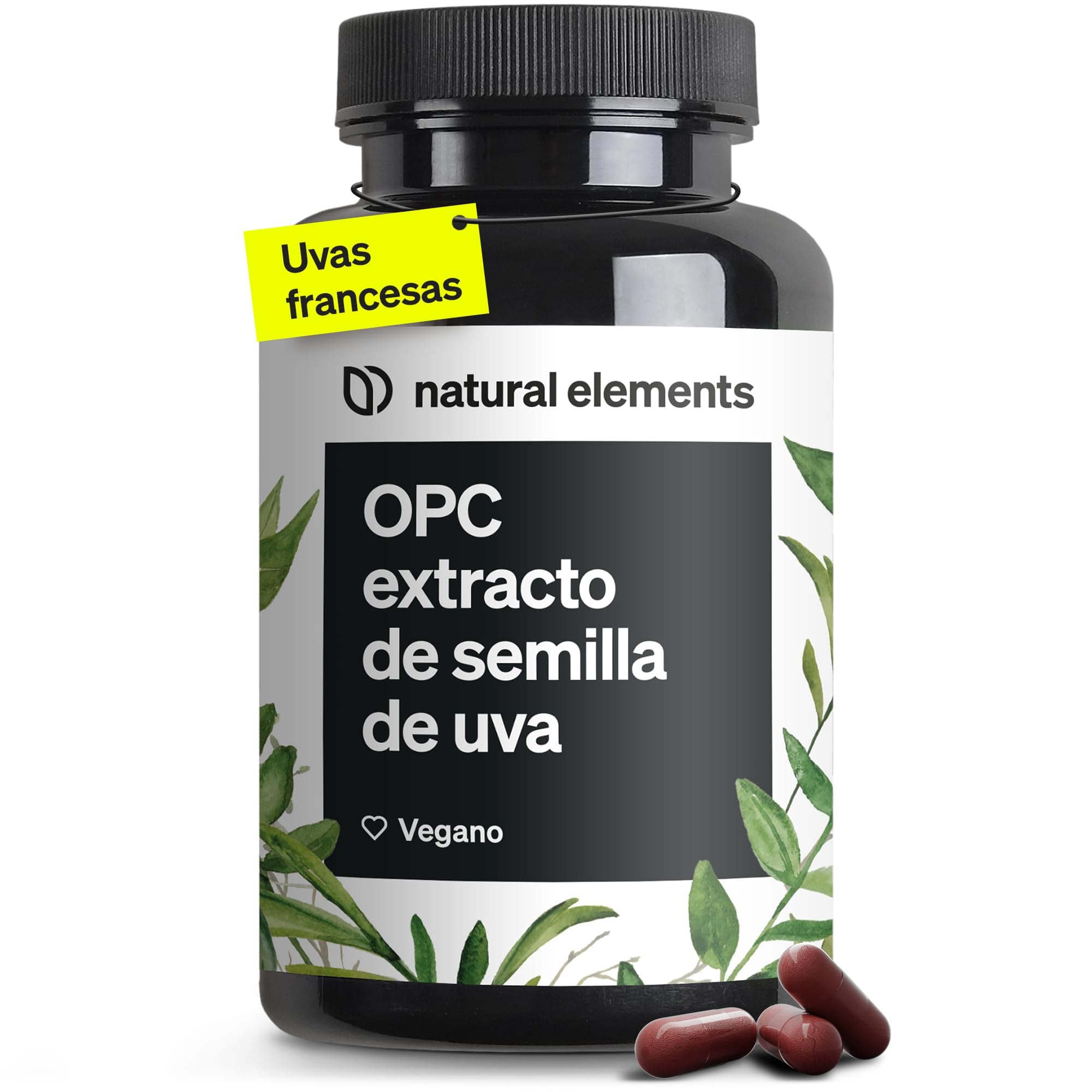 OPC extracto de semilla de uva – 240 cápsulas de alta dosificación para 8 meses – OPC puro de uvas europeas – producto vegano, producido y probado en laboratorio en Alemania