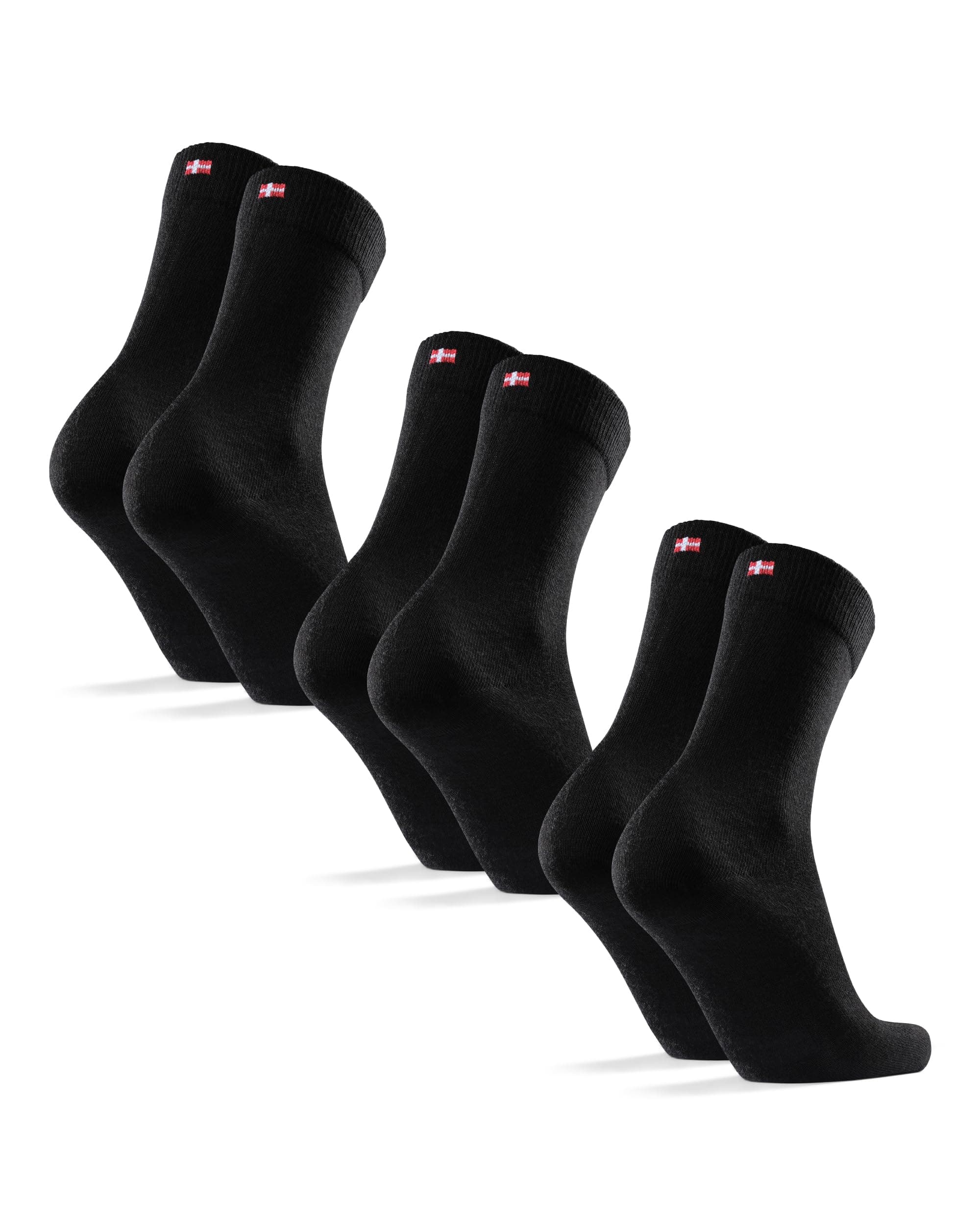 DANISH ENDURANCE Premium Merino Socken (3 | 5 Paar), Warme Socken, Wollsocken, Unisex, Socken Herren & Damen, Mehrfarbig (1 x Marineblau, 1 x Marineblau/Gelb, 1 x Marineblau/Hellblau), 43–47