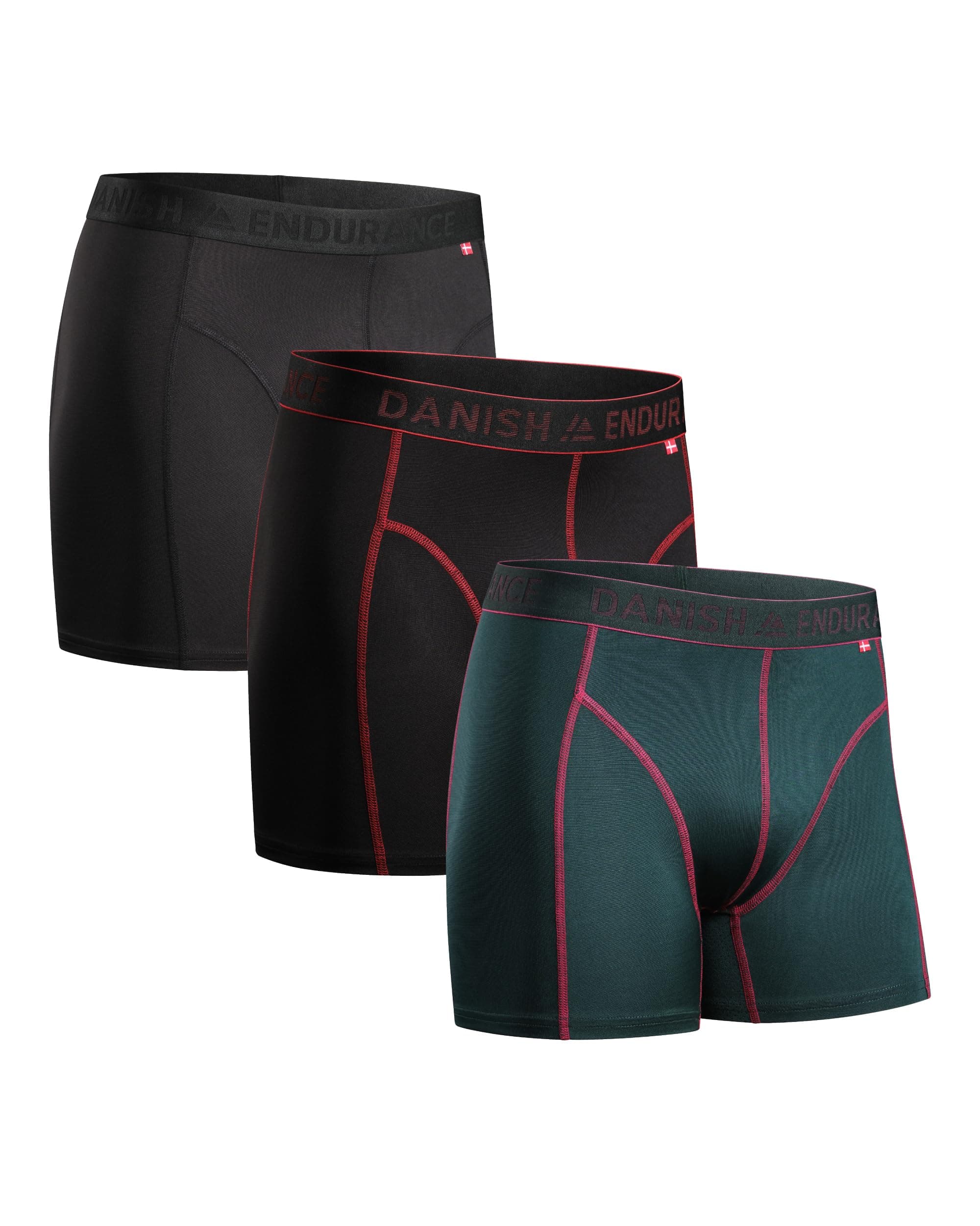 Danish Endurance Men's Sports Trunks 3-Pack Extra Long Ropa Interior de Hombres Hombre (Pack de 3)