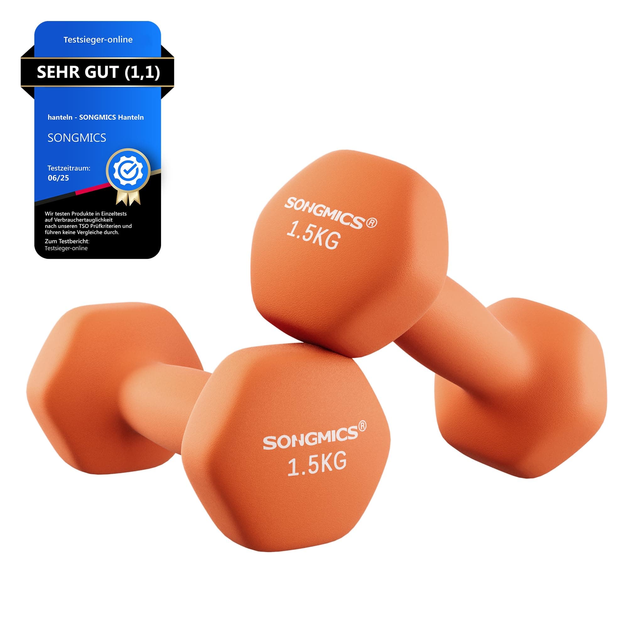 SONGMICS 2 Stück Hexagon Hanteln mit Neoprenbeschichtung für Krafttraining, Fitness, Zuhause