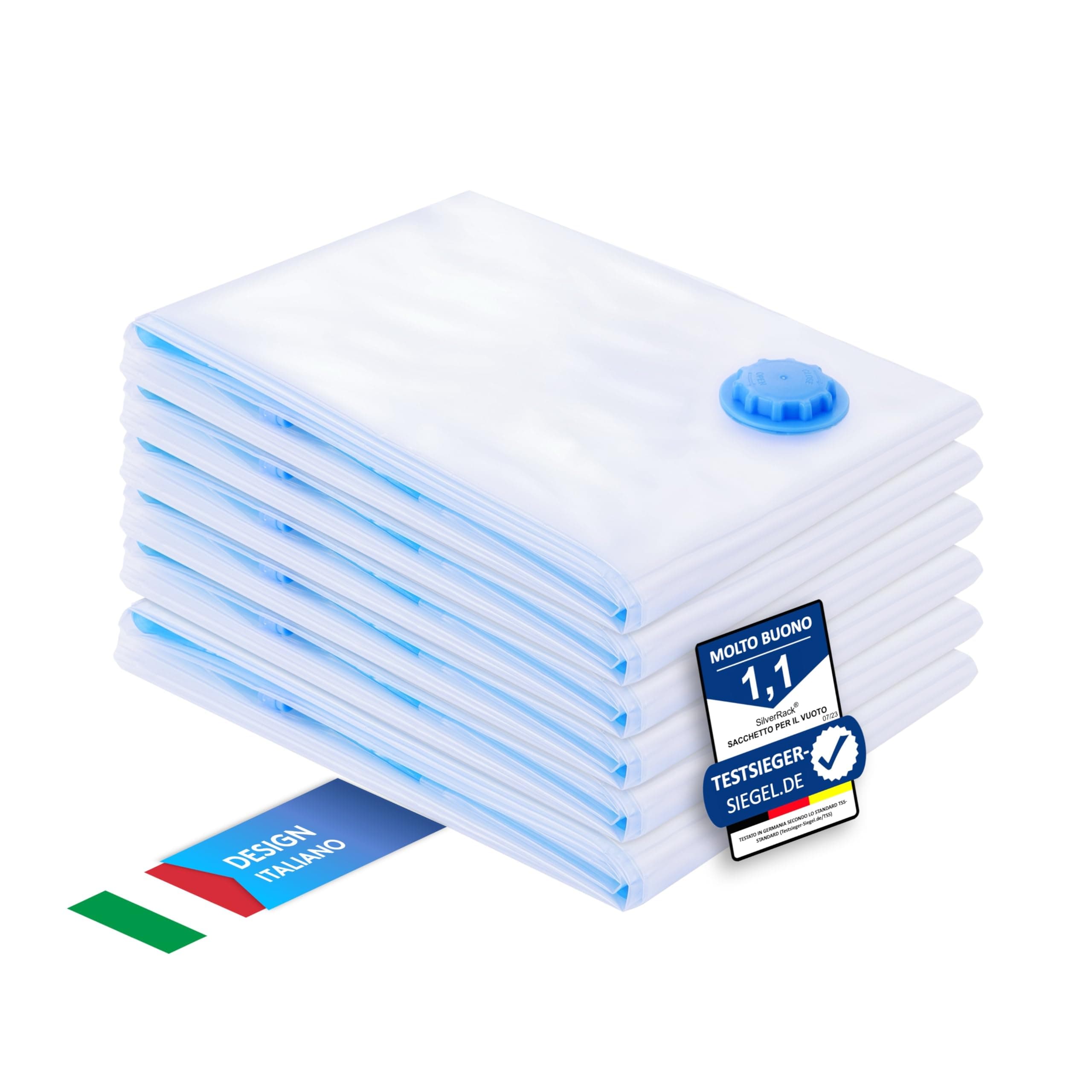 SilverRack SacchettiSottovuoto per Piumini e Cuscini [6 Pezzi] da (90x130 cm) - Sacchetti per Abbigliamento