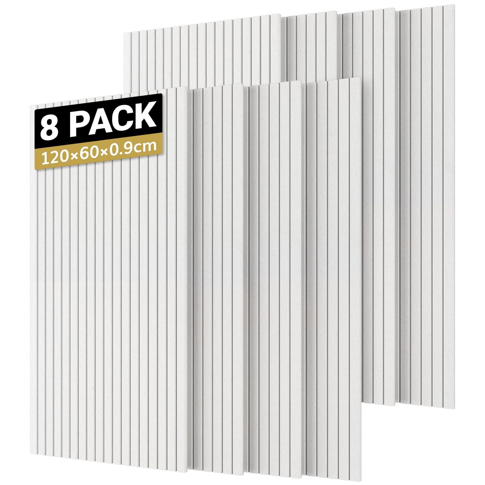 TONOR Paneles acústicos grandes autoadhesivos, paquete de 8, 120x60x0.9 cm (5.76m²), paneles de pared autoadhesivos de placas de protección acústica, revestimiento de pared para paneles acústicos y