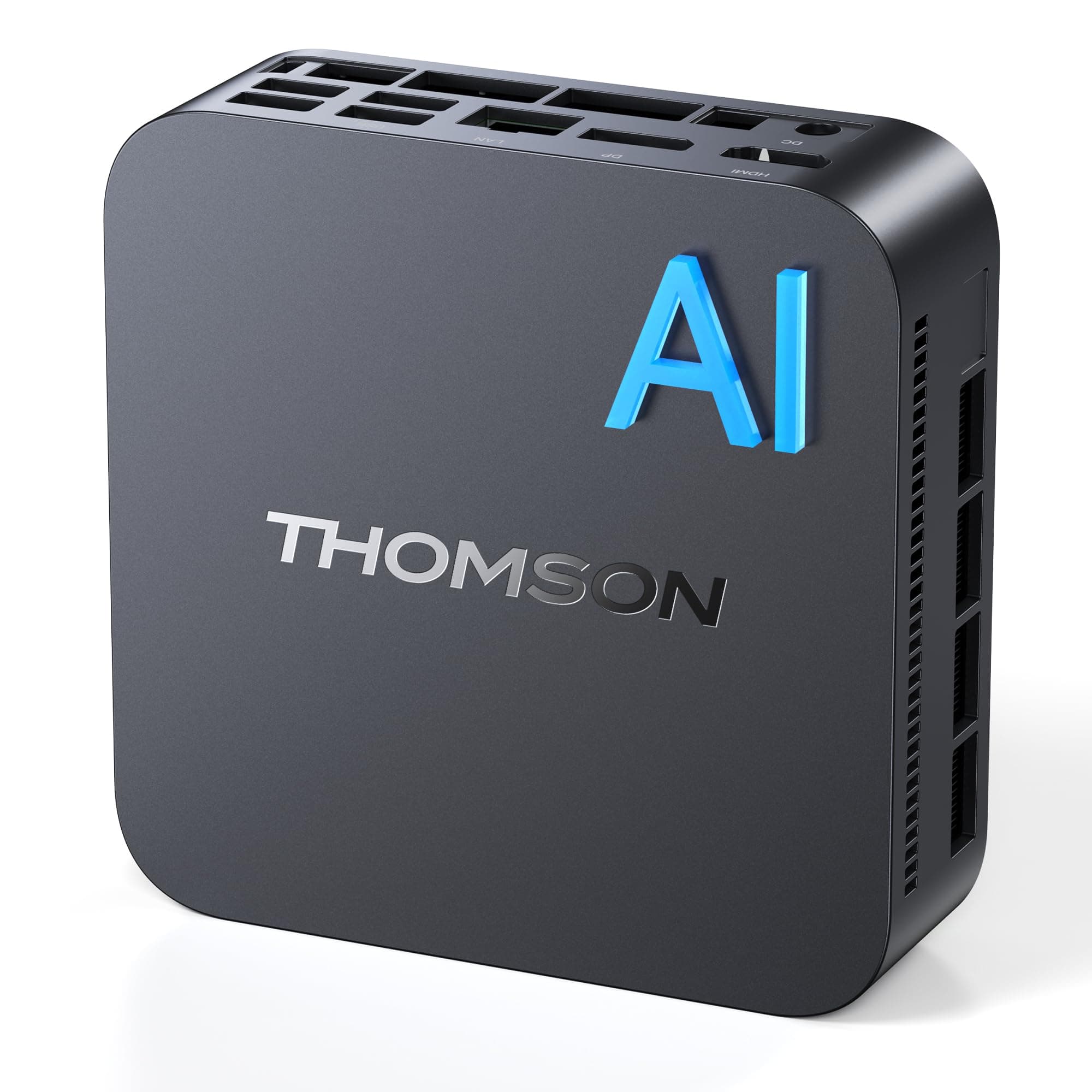 Thomson AI Mini PC W3, ΑΜD Ryzen 7 260 (8C/16T, fino a 5,1 GHz), 32GB DDR5 5600MHz 1TB SSD M.2 Mini Computer Desktop WiFi 6E, W-11Pro, ΑΜD Radeo 780M, Triplo Schermo, USB4, HDMI2.1, DP, TDP 54W