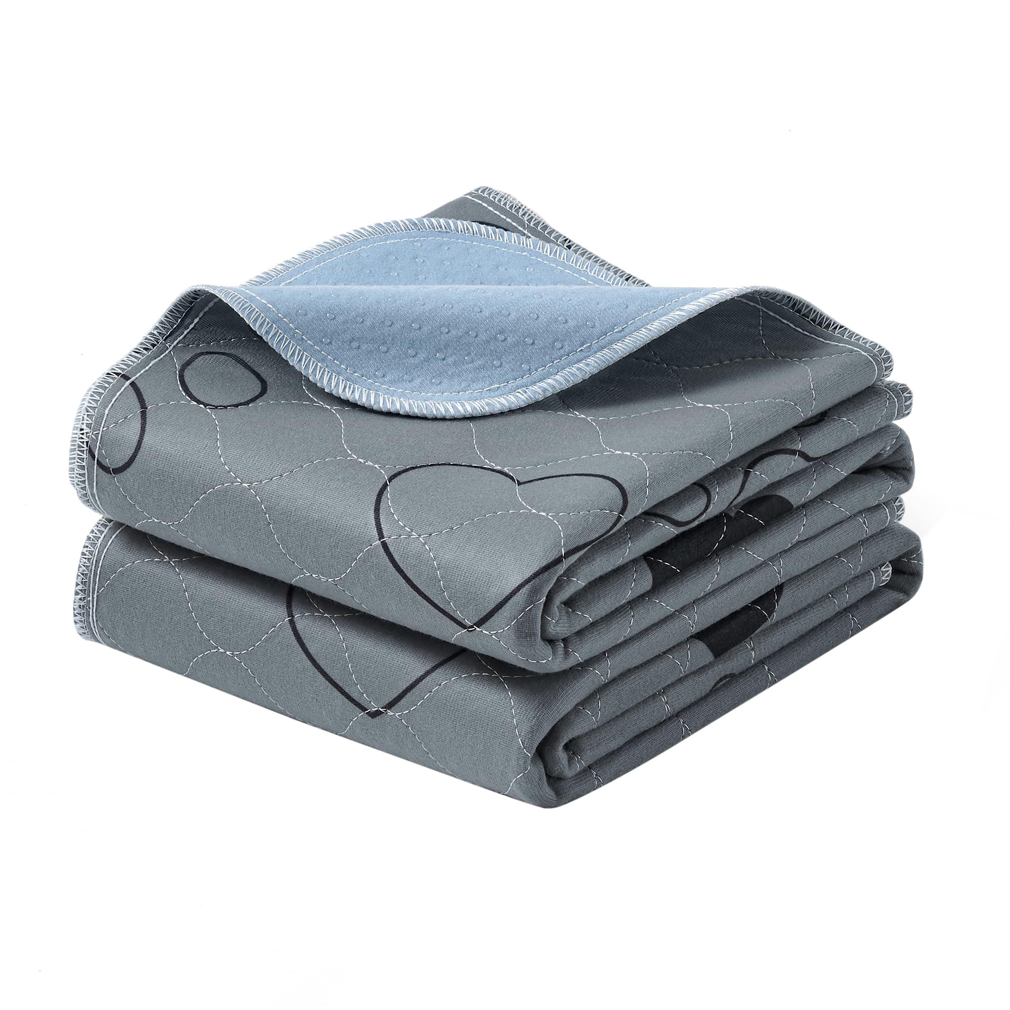 Feandrea Welpen-Unterlagen waschbar, Wiederverwendbare Matten für Hunde, 91 x 86 cm, 2er Set, M, Hundetoilette, auslaufsicher, rutschfest, super saugfähig, grau PTD034G01