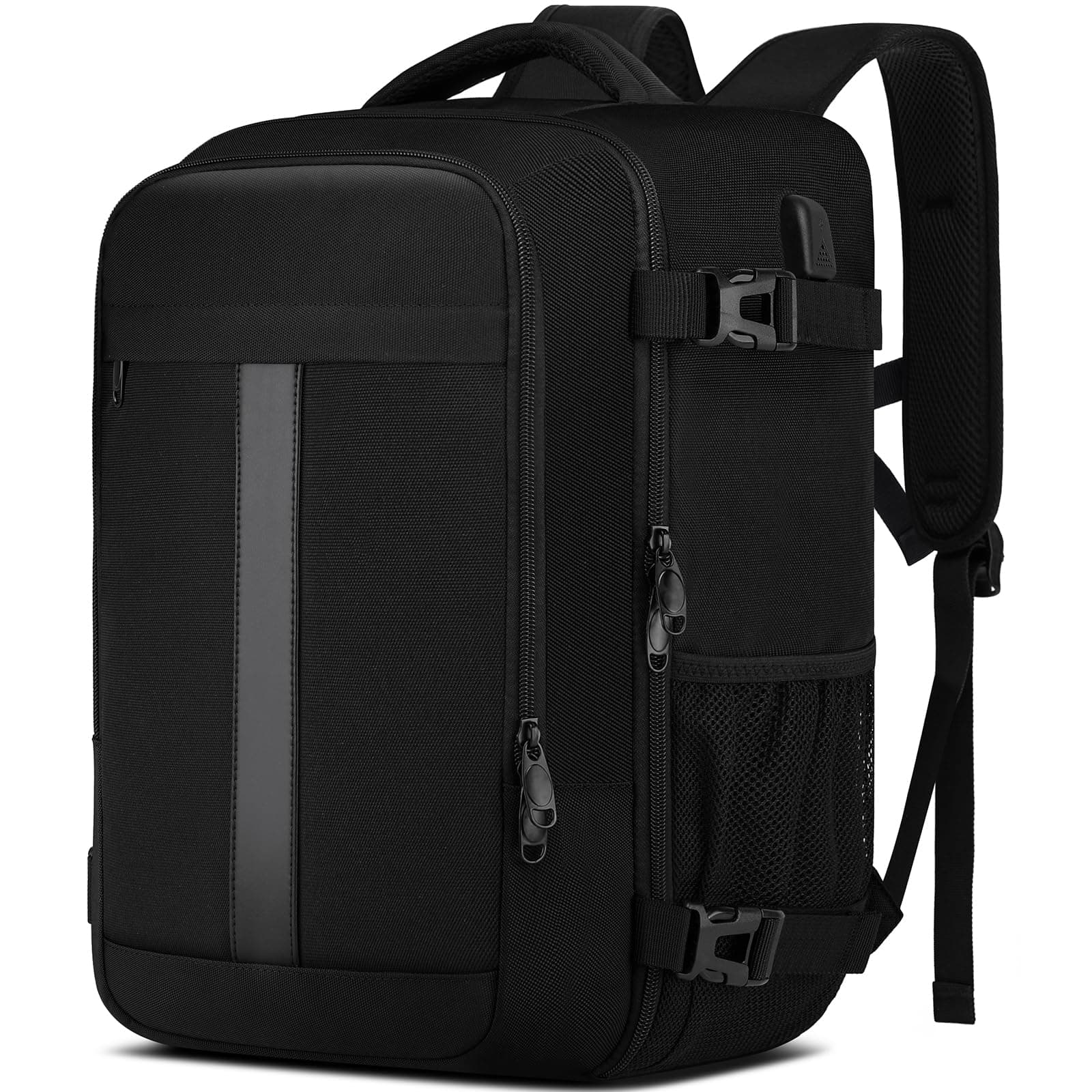 Zaino 40x30x20 per Ryanair Bagaglio a Mano per Wizzair Eurowings Zaino da Viaggio Aereo 24L Borsa da Cabina per Voli,14 Pollici Zaino Porta PC con Caricatore USB Zaino da Viaggio per Donna Uomo,Nero