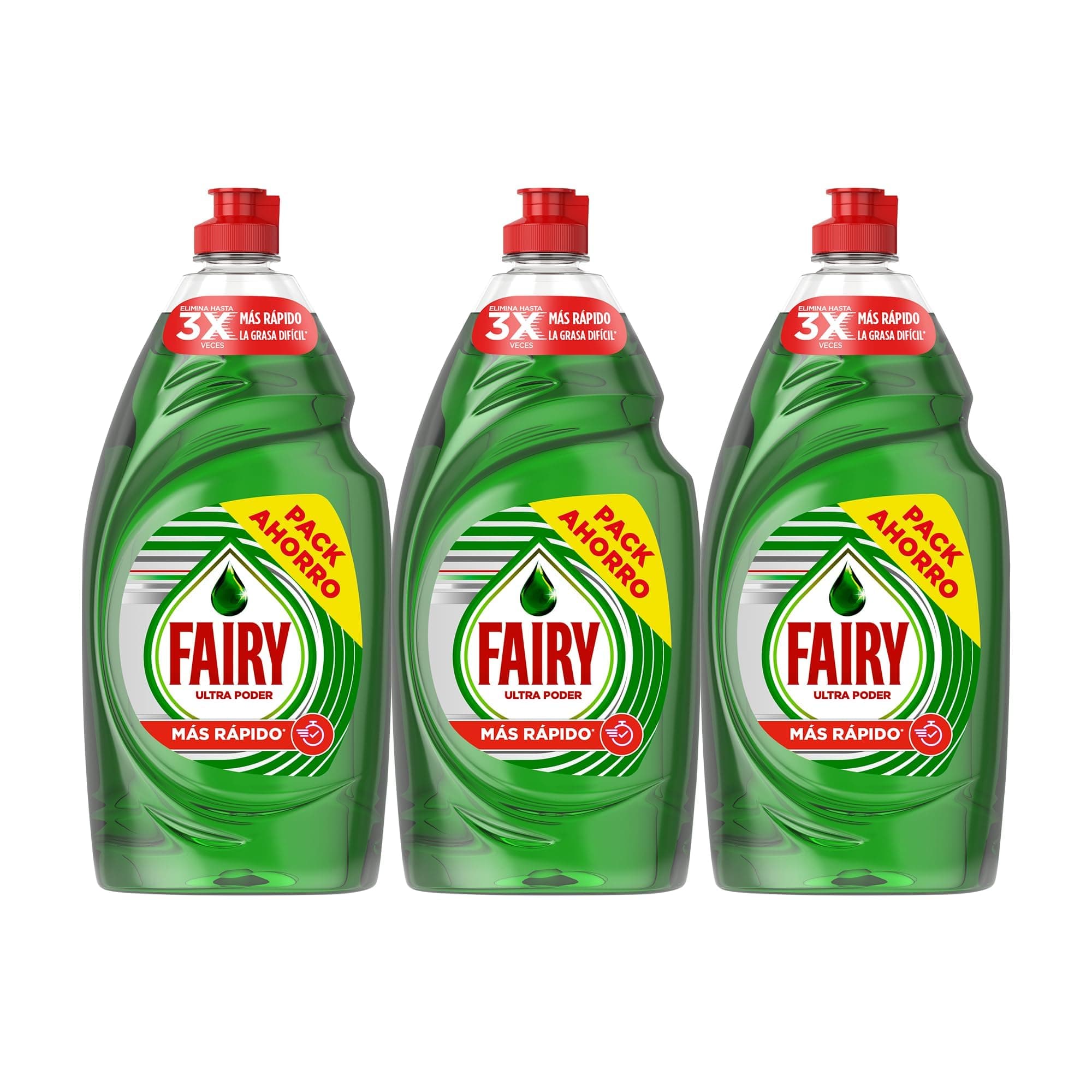 Fairy Ultra Poder Original Líquido Lavavajillas 3x900ML Fórmula Efectiva Que Deja Los Platos Relucientes, Impresionante Poder Antigrasa