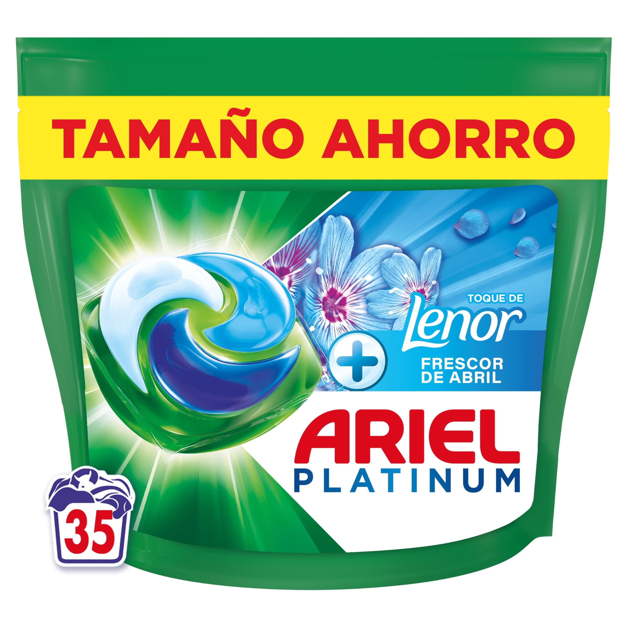 Ariel PODs Platinum, Detergente Líquido En Cápsulas Frescor De Abril Cápsulas, 35 Lavados
