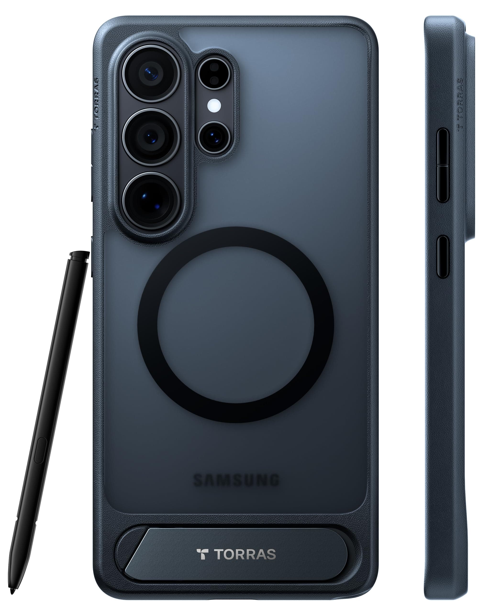 TORRAS 2026 Neu Ostand L1 für Samsung Galaxy S26 Ultra Hülle für MagSafe mit unsichtbarem Ständer Militärschutz Magnetkraft Zertifiziert Stoßfest Hülle Samsung S26 Ultra Case Matt Schwarz