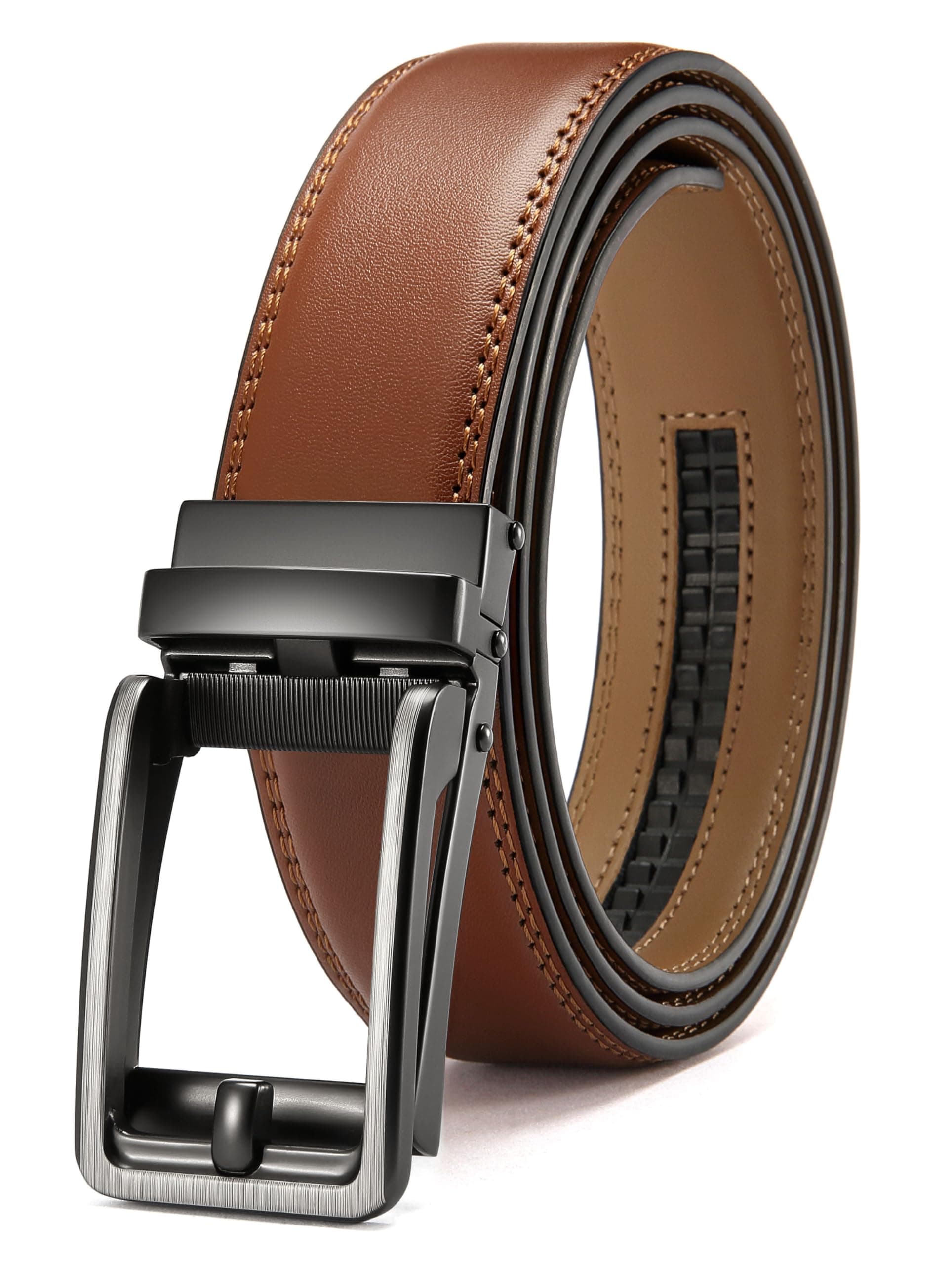 CHAOREN Cintura Uomo, Cintura Uomo Pelle Cricchetto Automatica Fibbia 35mm, Cinta Regolabili per Adattarsi