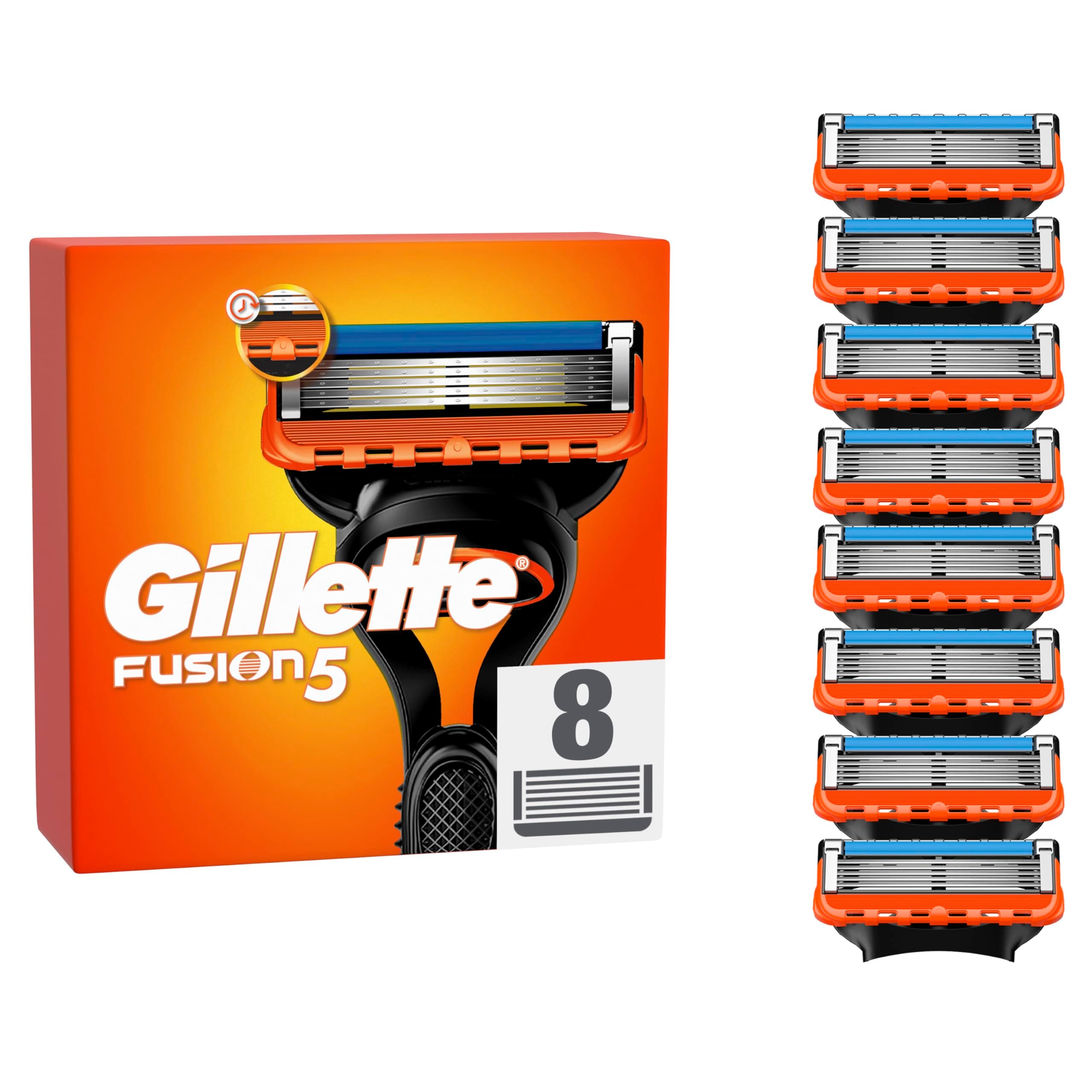 Gillette Fusion 5 Cuchillas de Afeitar Hombre, Paquete de 8 Cuchillas de Recambio (el embalaje puede variar)