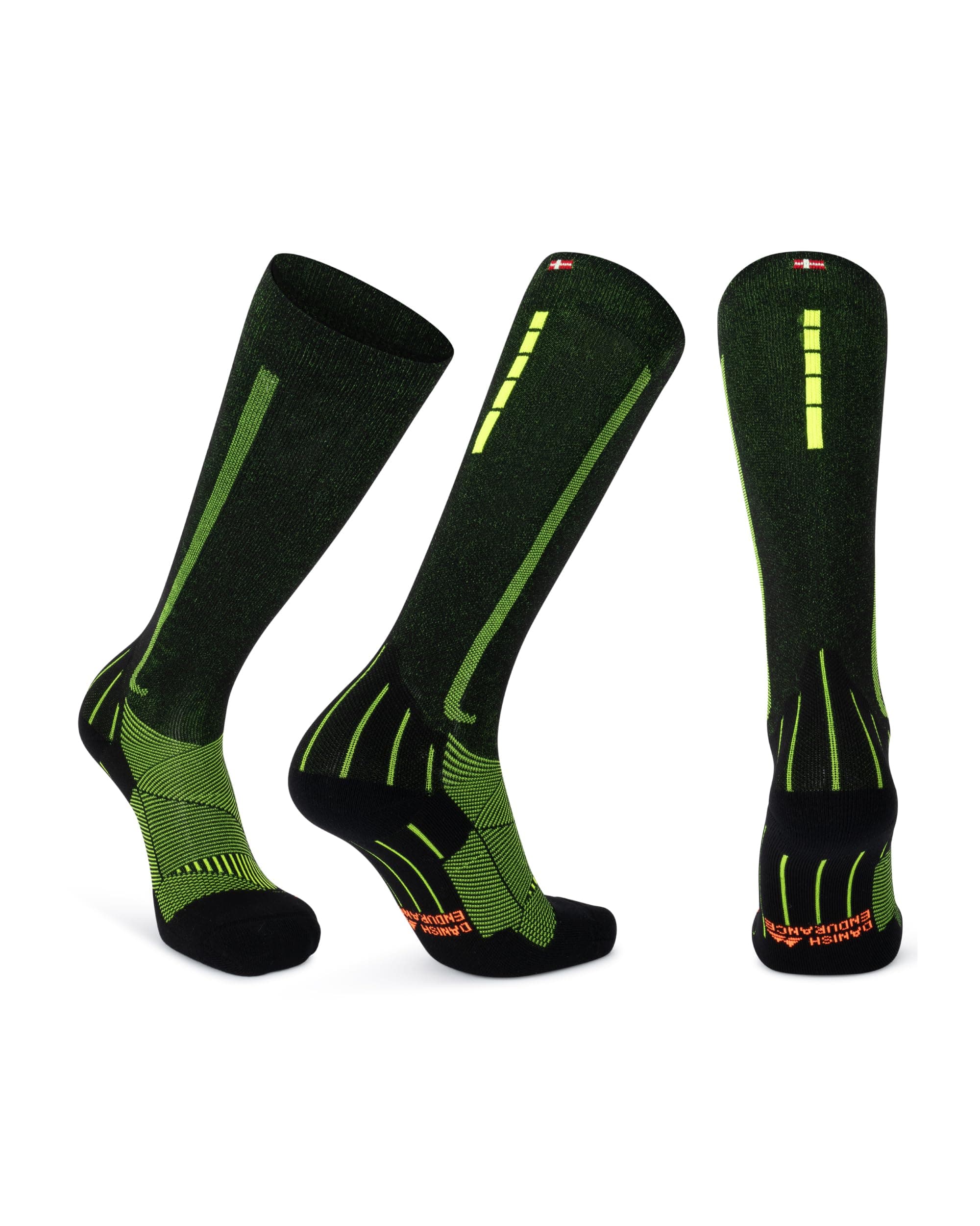 DANISH ENDURANCE 2 Paar Kompressionsstrümpfe, Sport Kompressionssocken, Stützstrümpfe, Thrombosestrümpfe, 21-26 mmHg, Unisex, für Herren & Damen