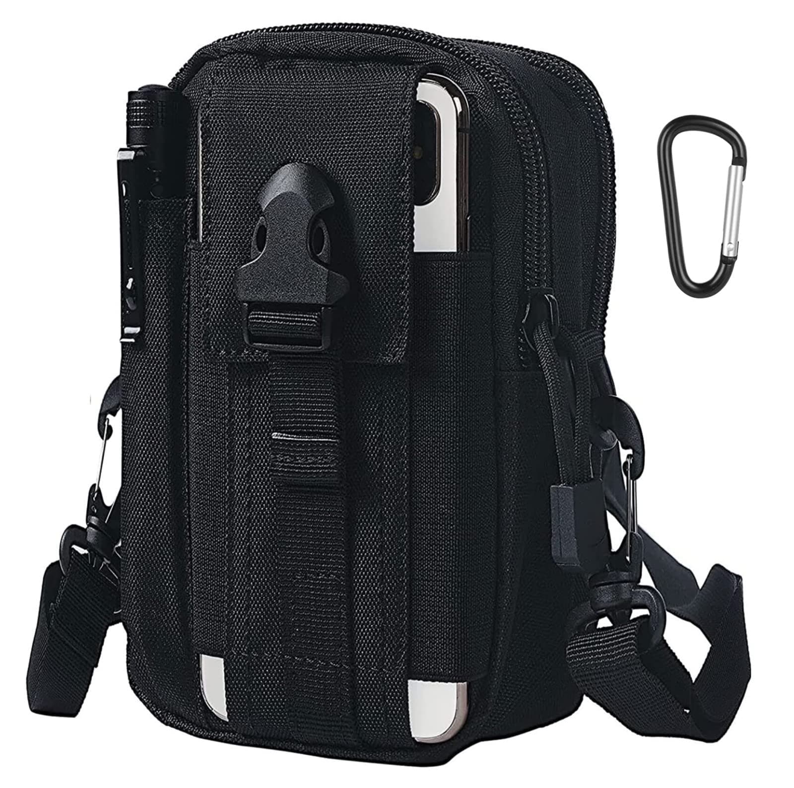 flintronic Bolsa Cintura Táctica, Bolso Cinturón Táctica Militar Compacta 1000D Nylon para Herramientas Pequeñas de Multiusos Teléfono Móvil al Aire Libre Deportes Senderismo y Camping